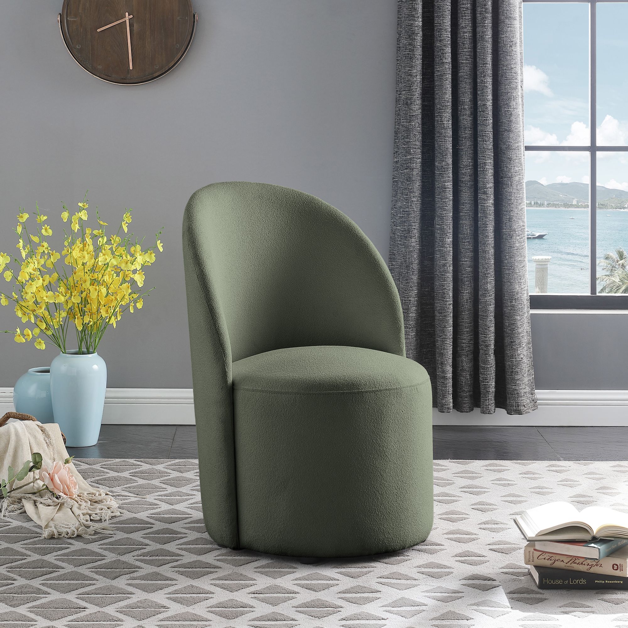 Hautely Boucle Fabric Accent Chair