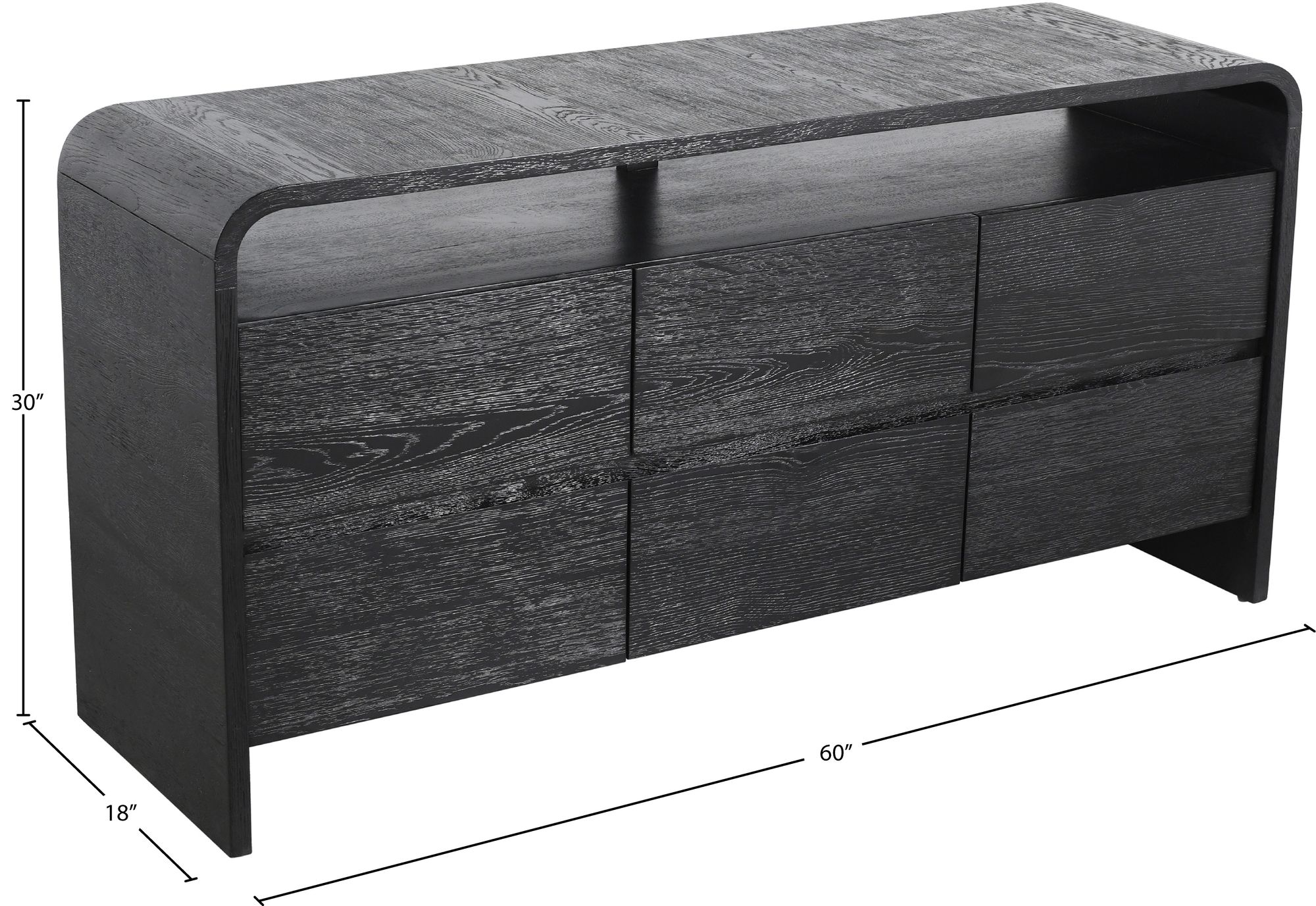 Cresthill 6-Drawer Wood Dresser