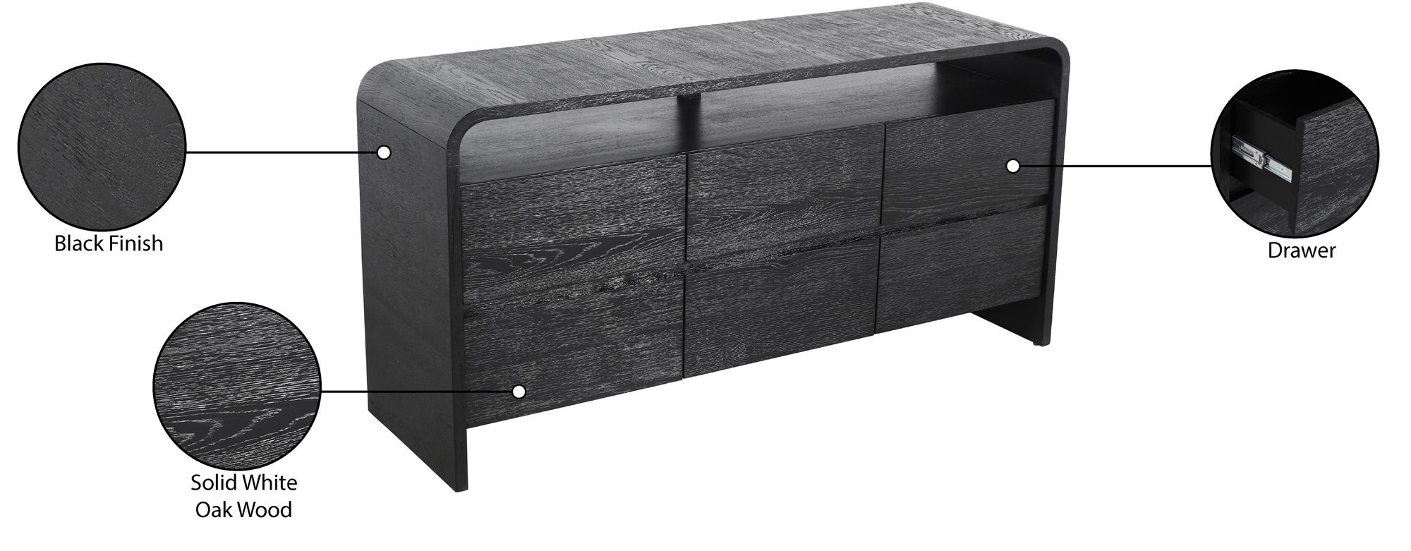 Cresthill 6-Drawer Wood Dresser