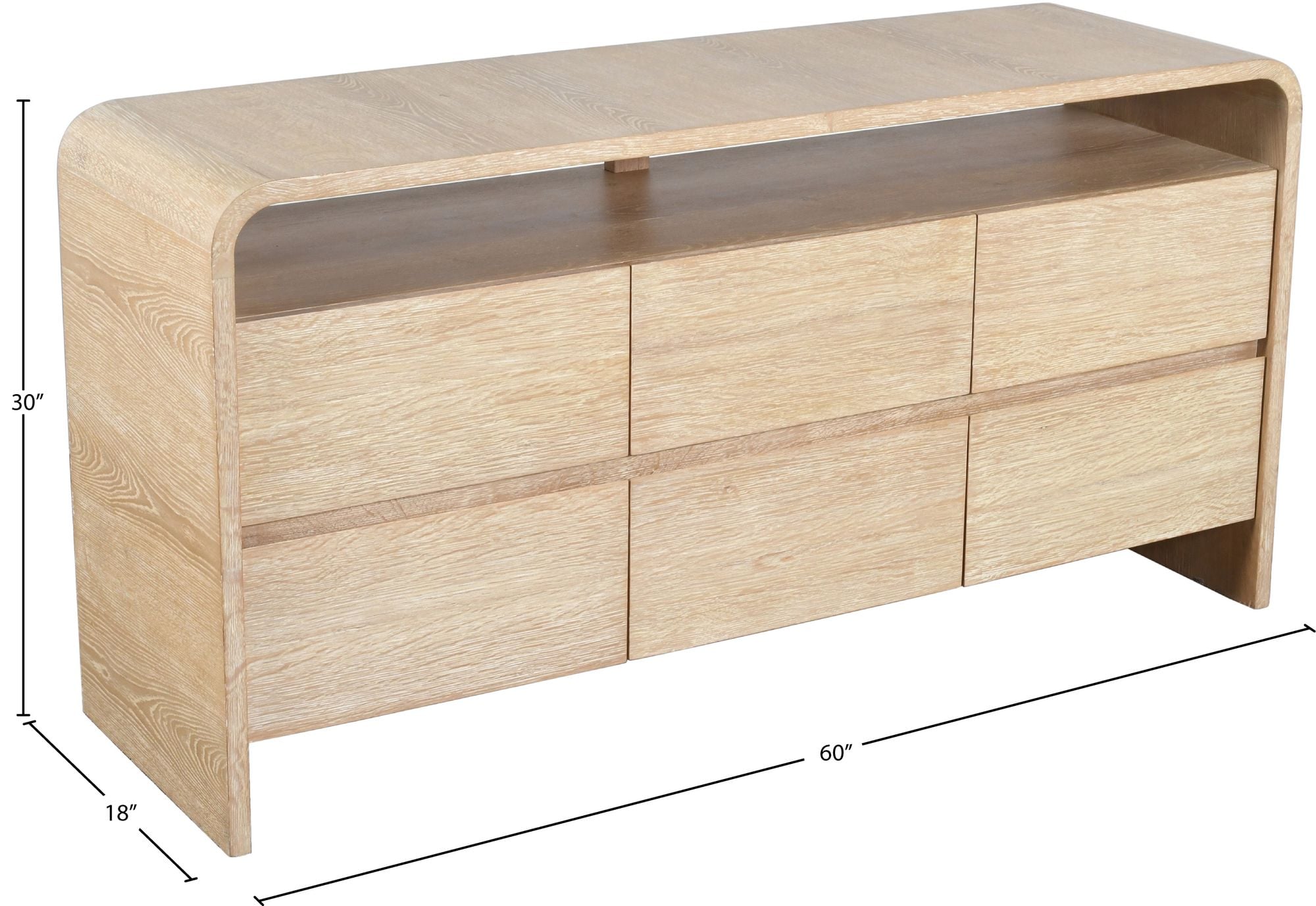 Cresthill 6-Drawer Wood Dresser