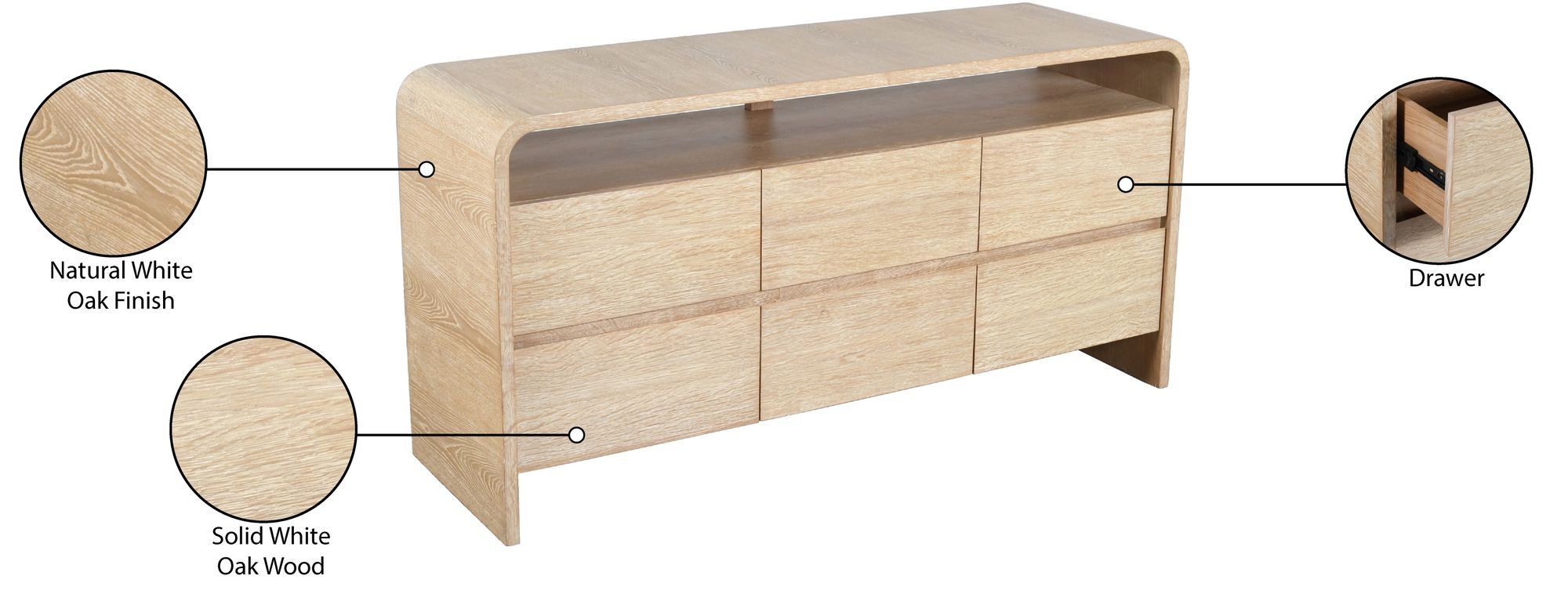 Cresthill 6-Drawer Wood Dresser