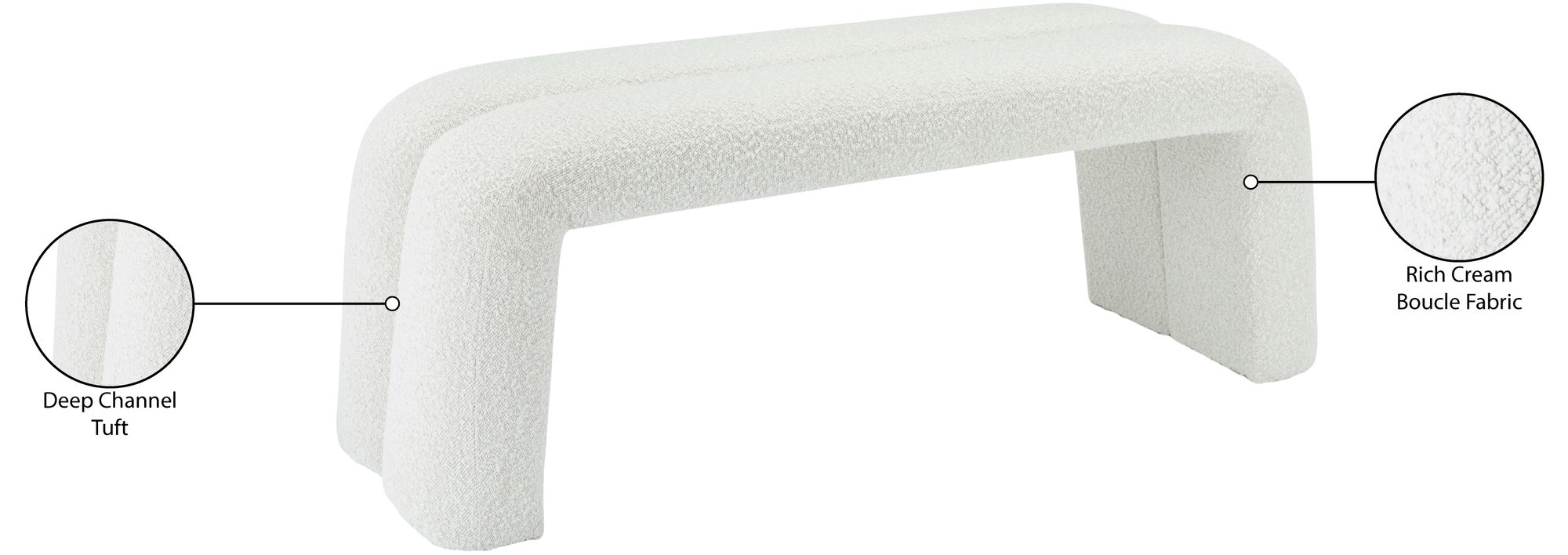 Arc Boucle Fabric Bench