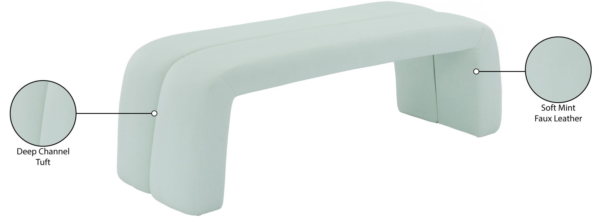 Arc Faux Leather Bench