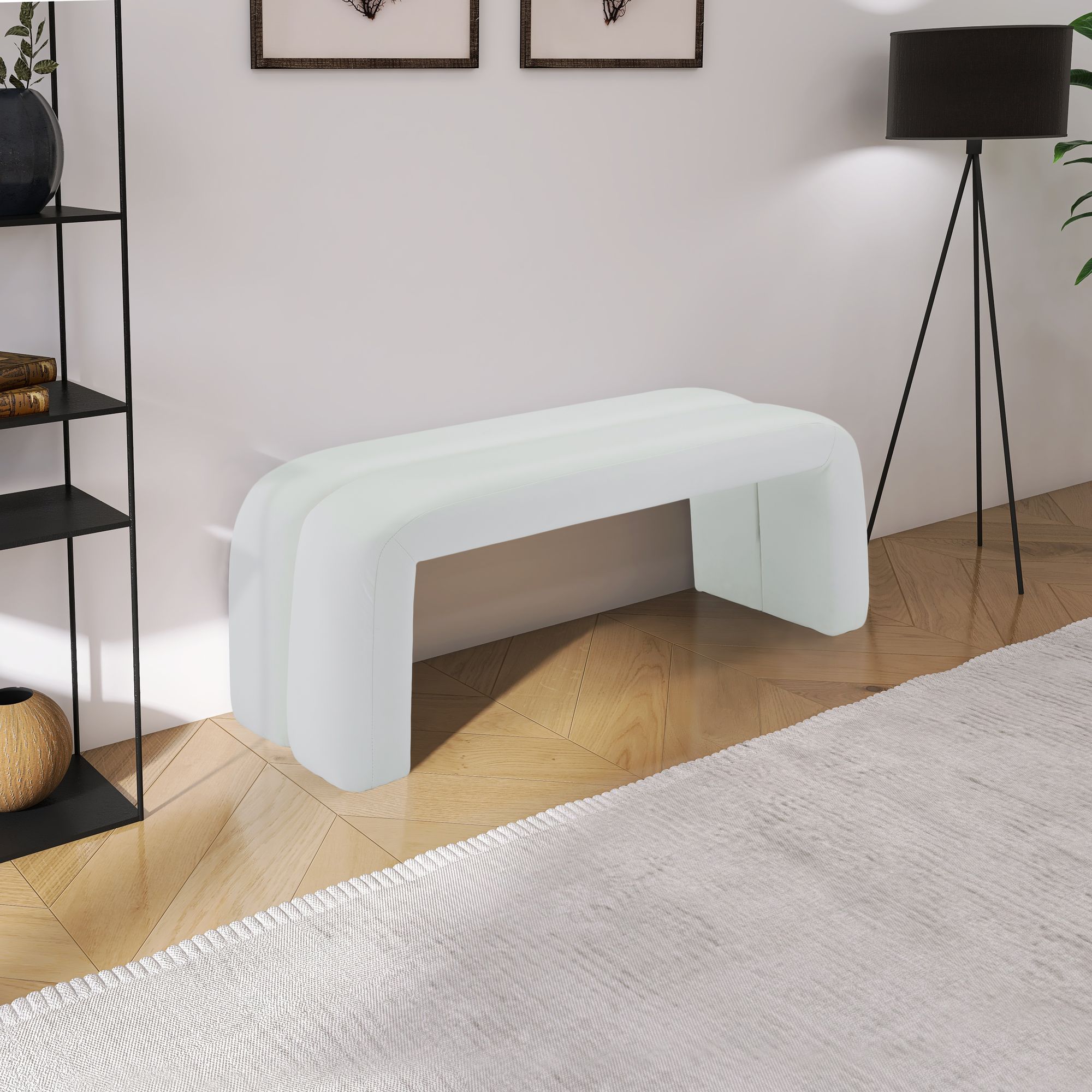 Arc Faux Leather Bench