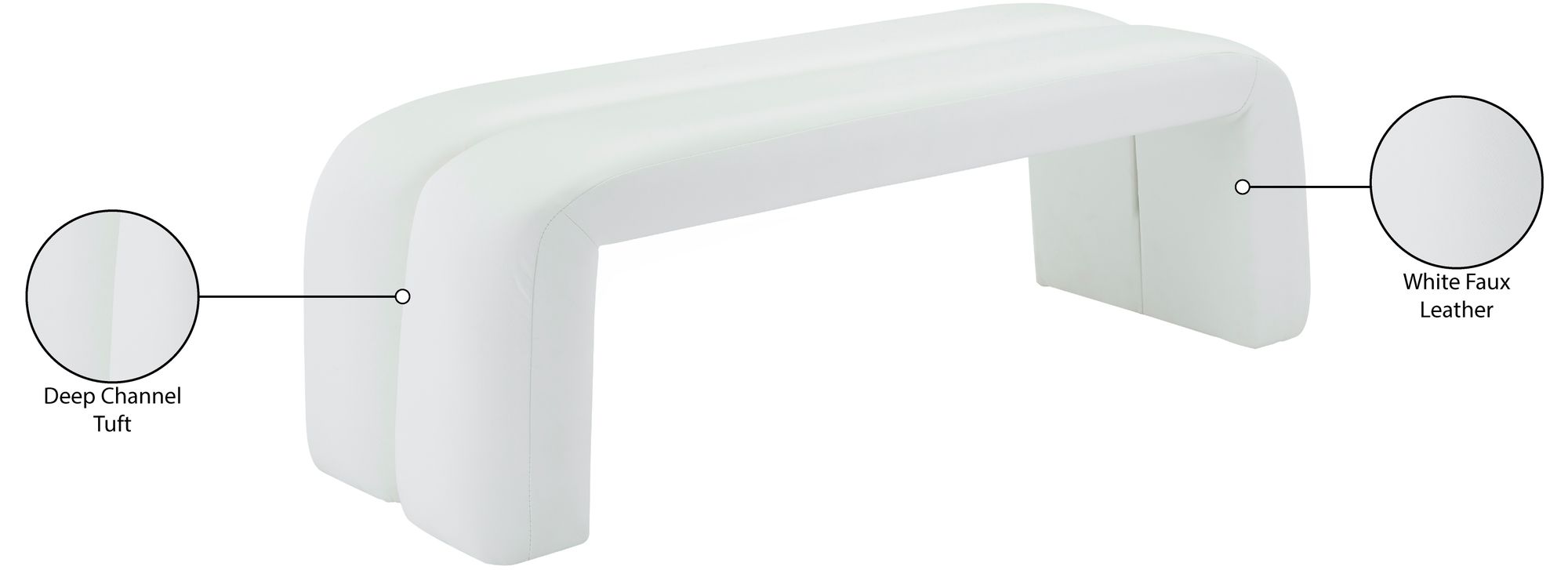 Arc Faux Leather Bench