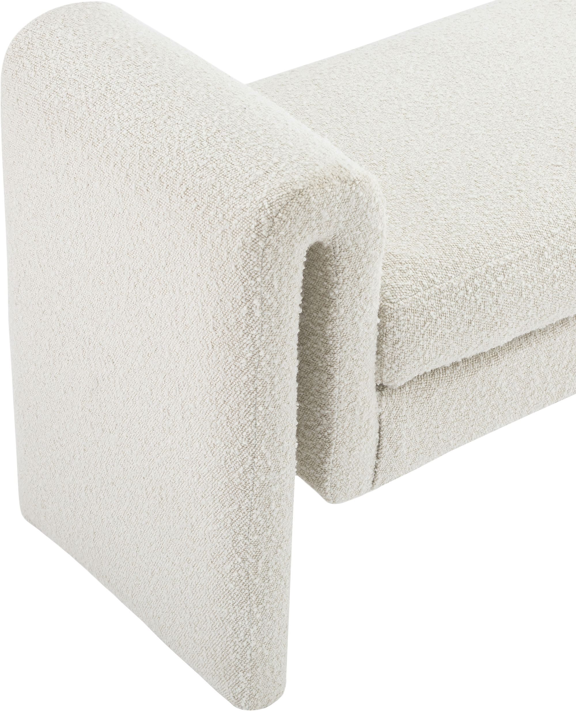 Stylus 31.5" Boucle Fabric Bench