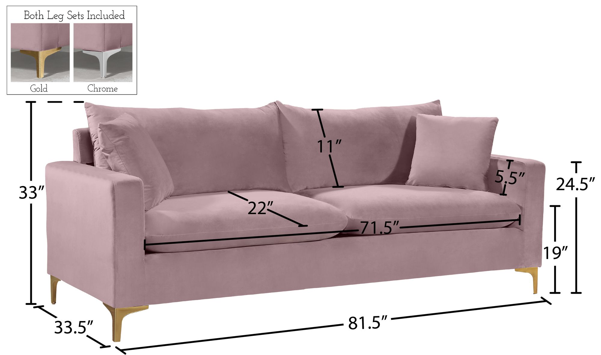 Naomi Velvet Sofa