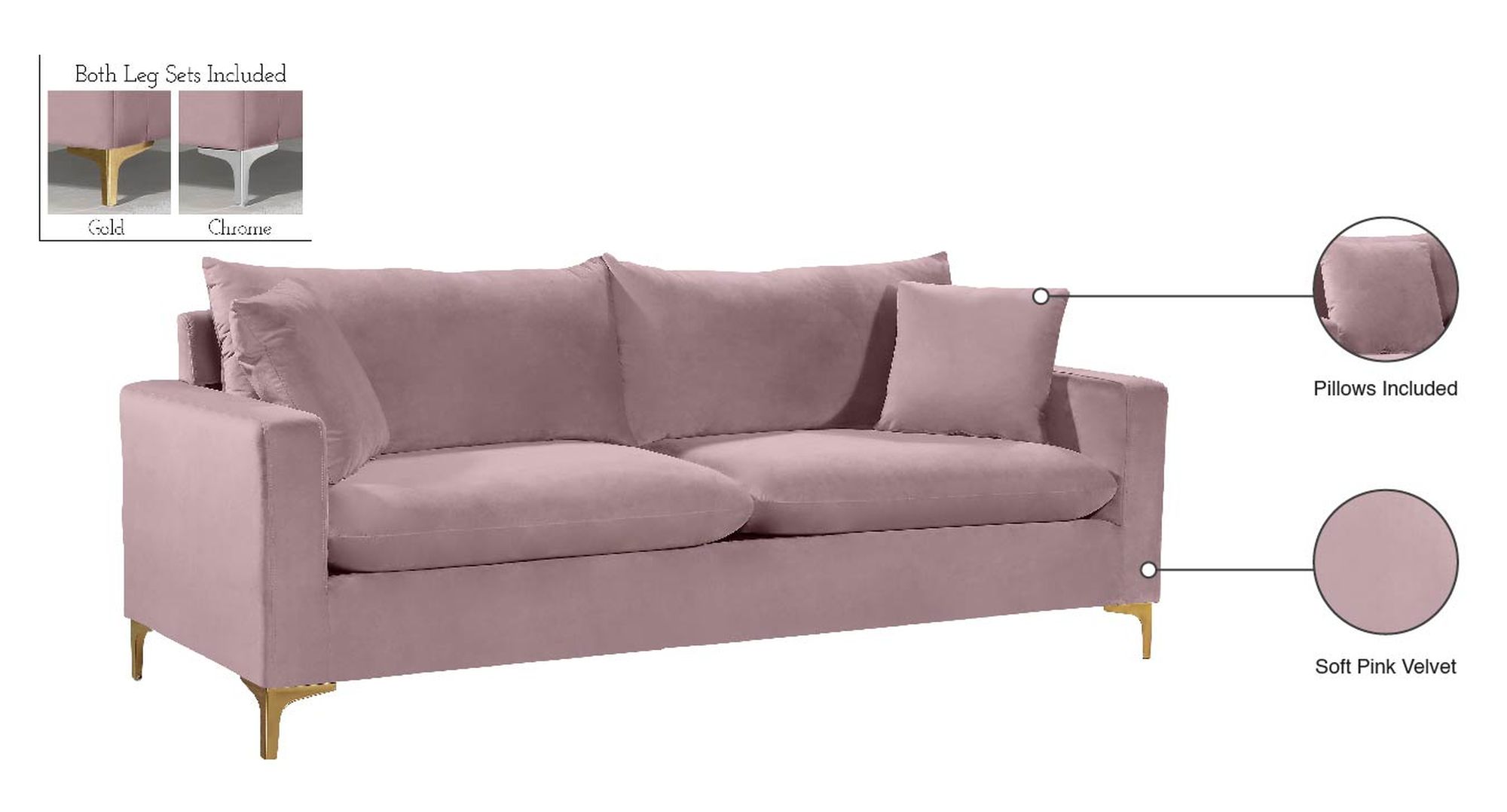 Naomi Velvet Sofa