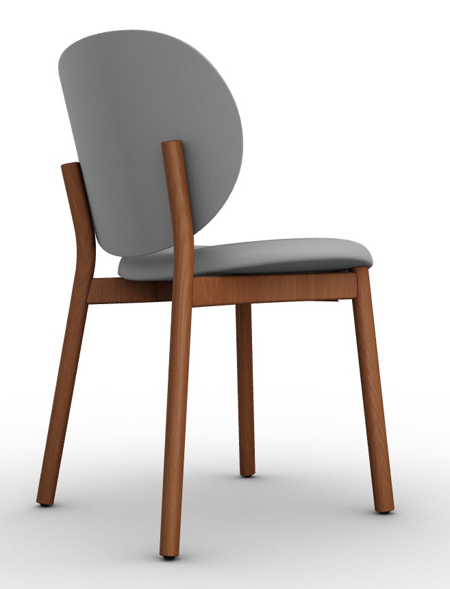 Ines Venice Fabric/Wood Dining Chair