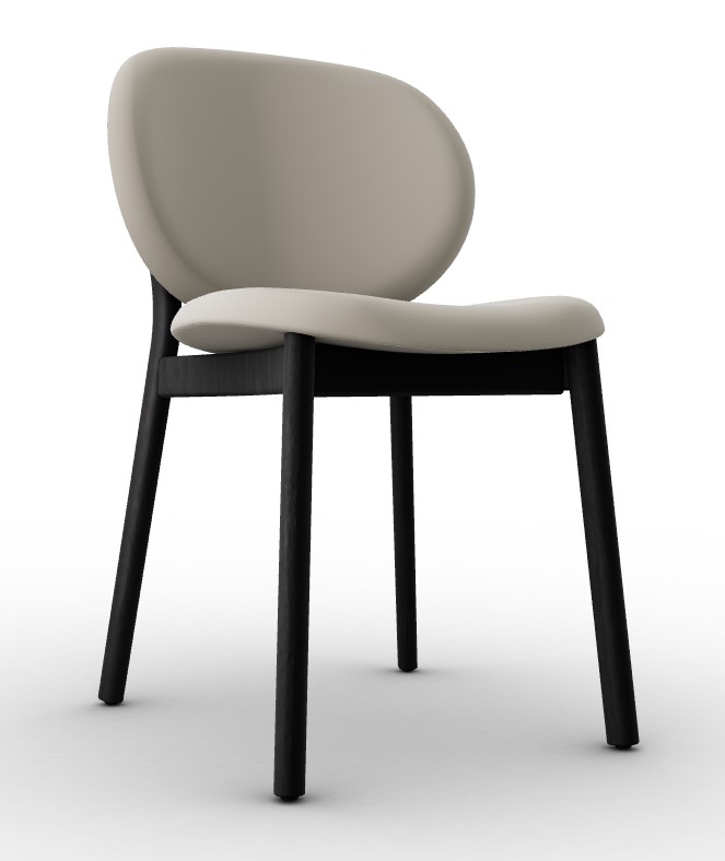 Ines Venice Fabric/Wood Dining Chair