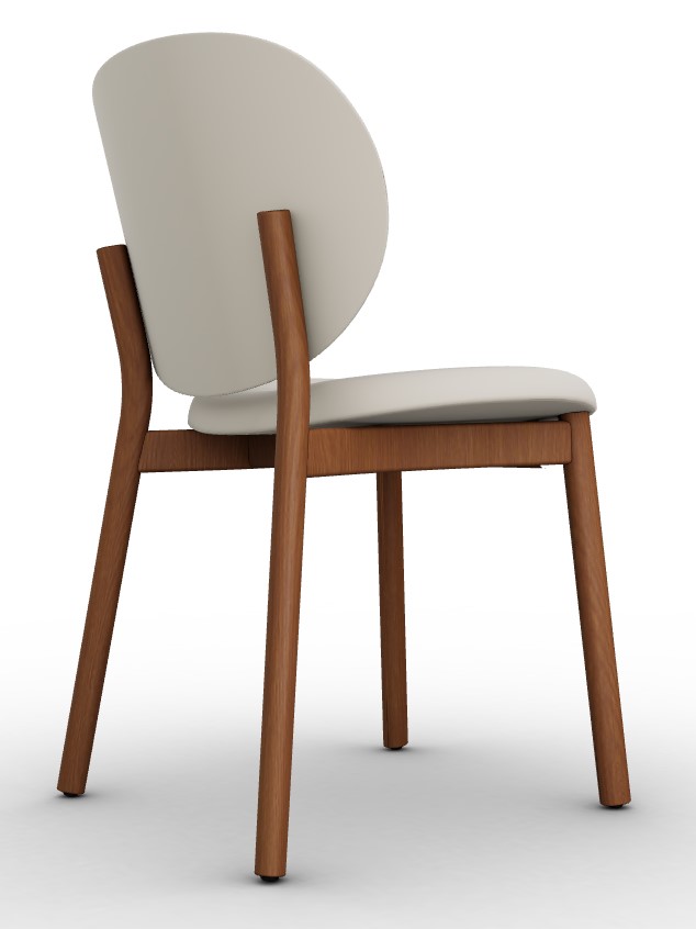 Ines Venice Fabric/Wood Dining Chair