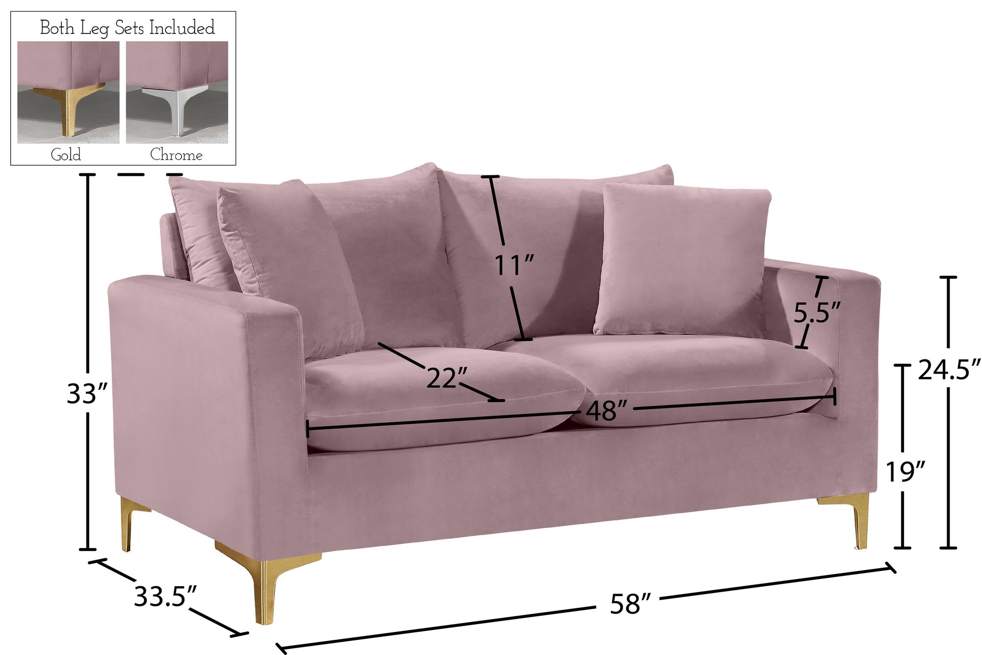Naomi Velvet Loveseat