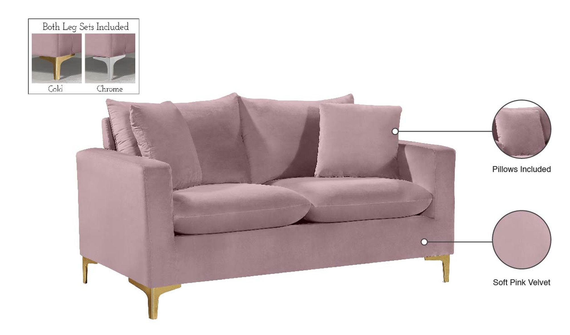 Naomi Velvet Loveseat
