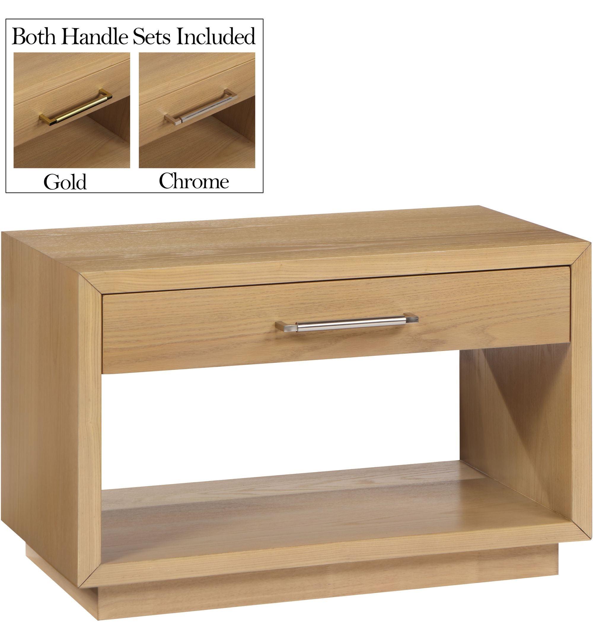 Avery 1-Drawer Oak Veneer Nightstand