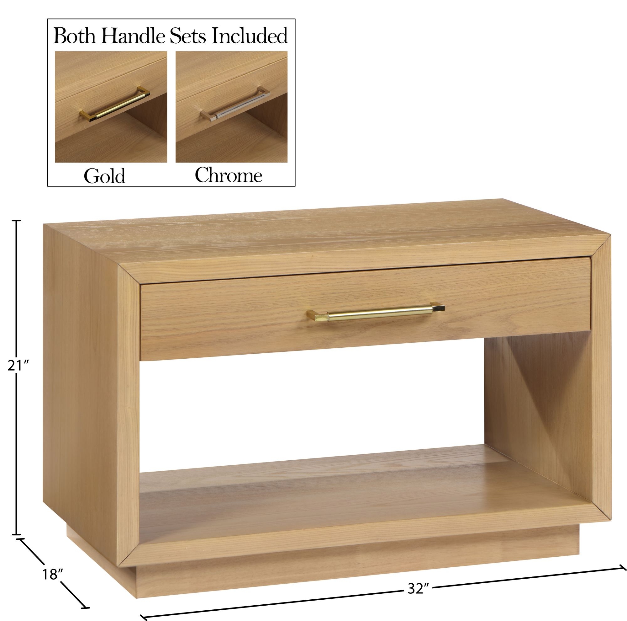 Avery 1-Drawer Oak Veneer Nightstand