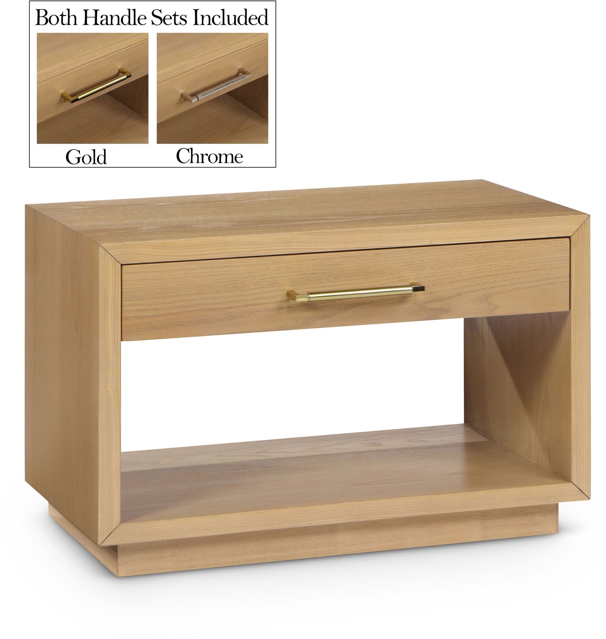 Avery 1-Drawer Oak Veneer Nightstand