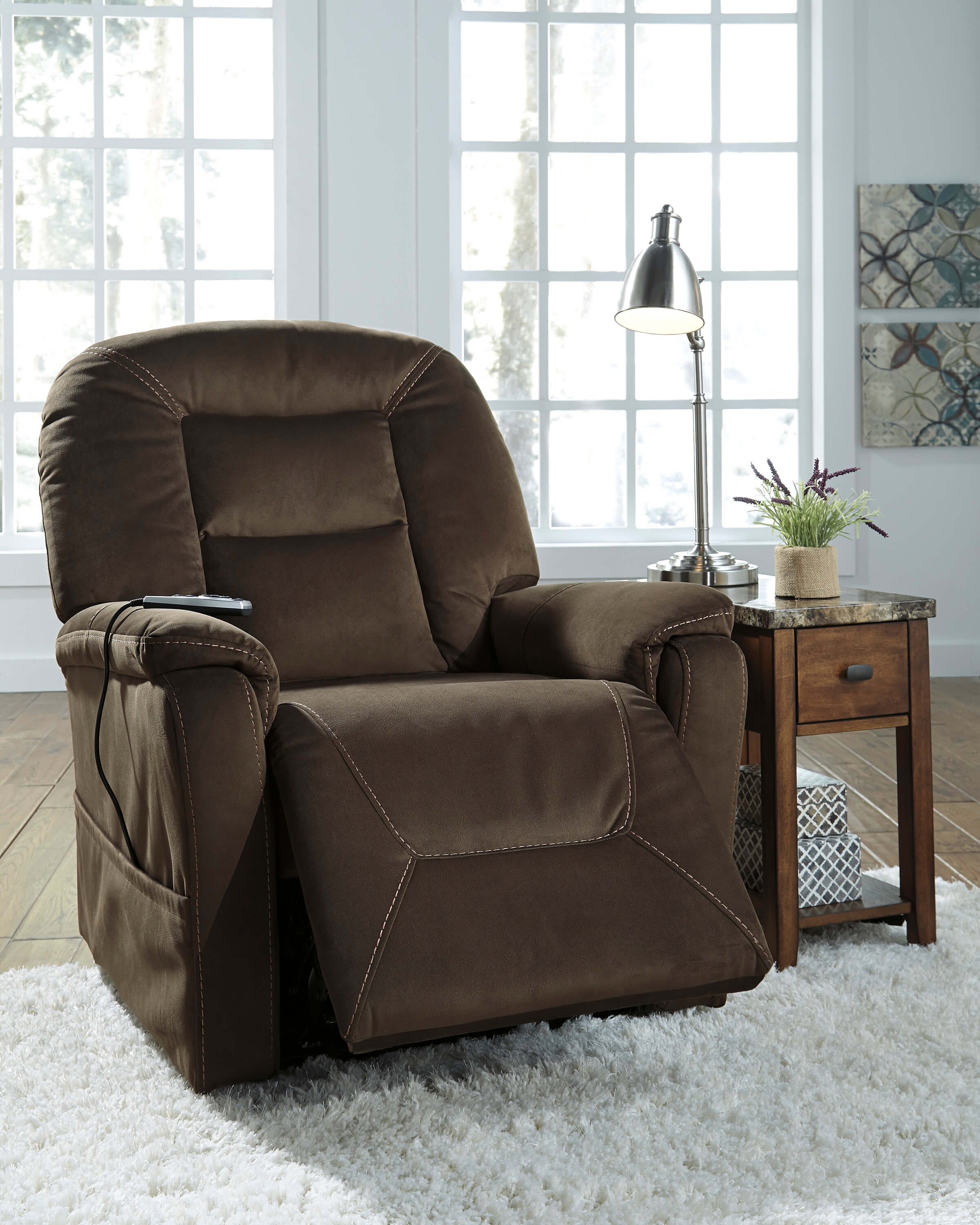 Samir Polyester Power Lift Recliner Chair