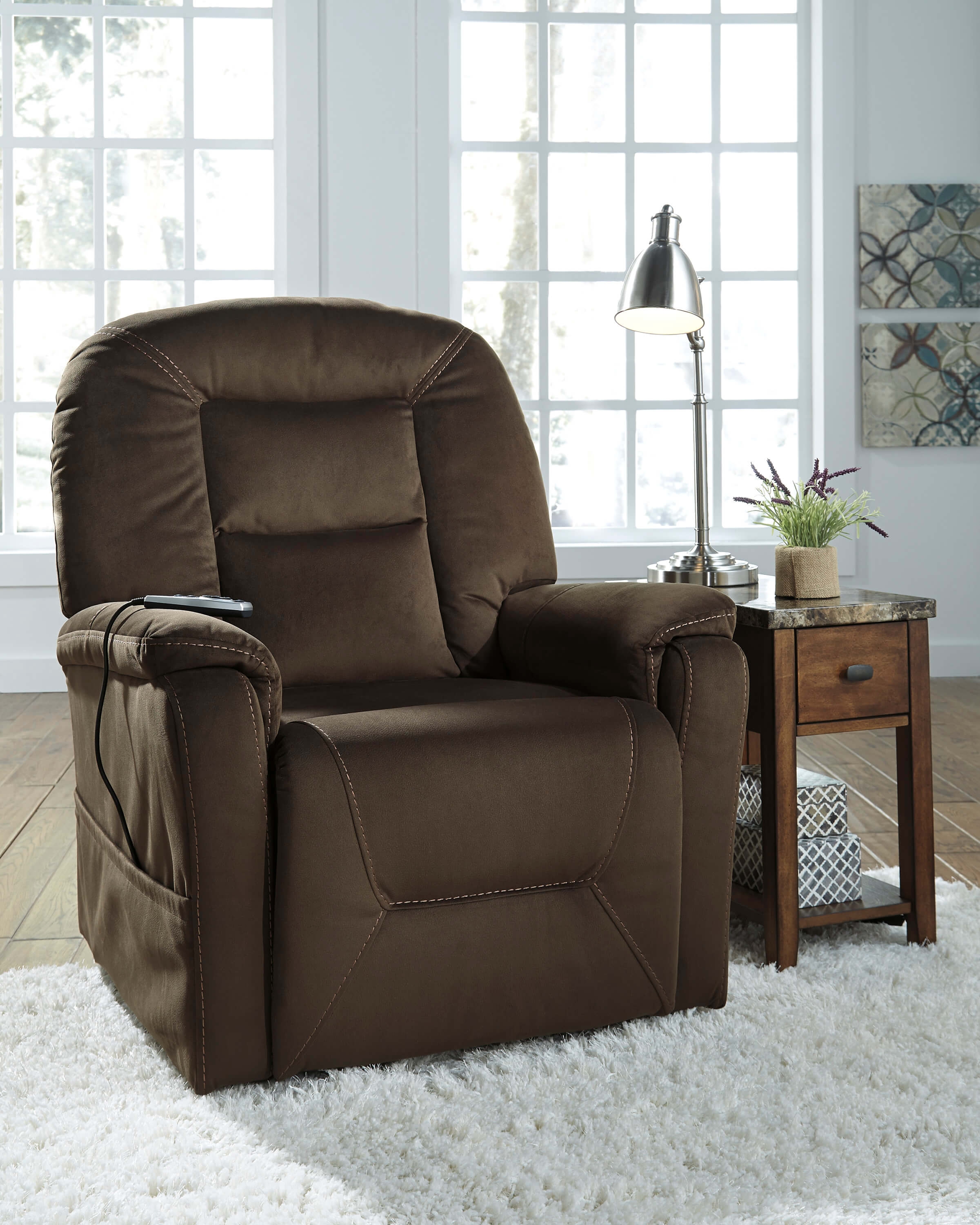 Samir Polyester Power Lift Recliner Chair