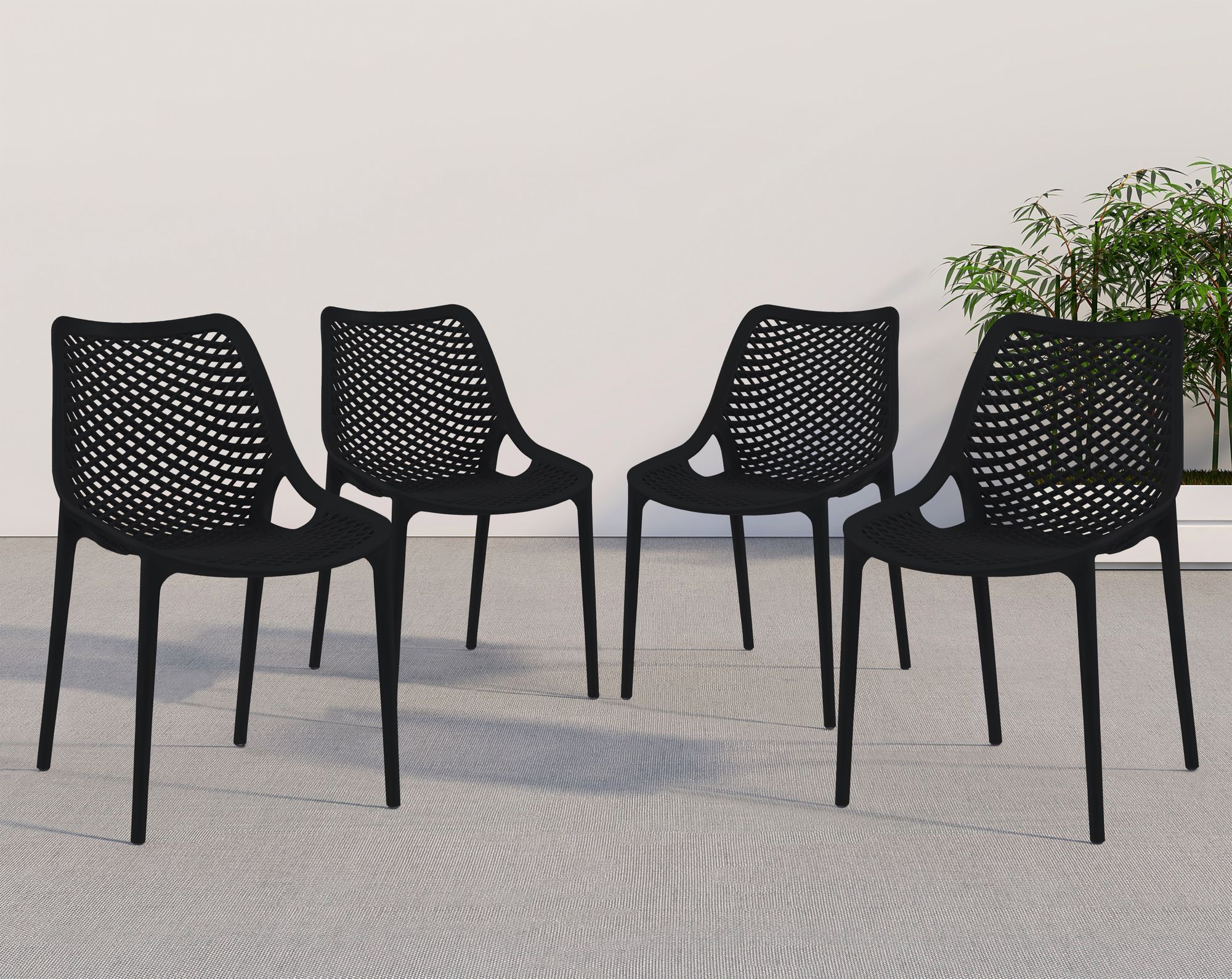 Mykonos Outdoor Patio Polypropylene Plastic Dining Side Chair