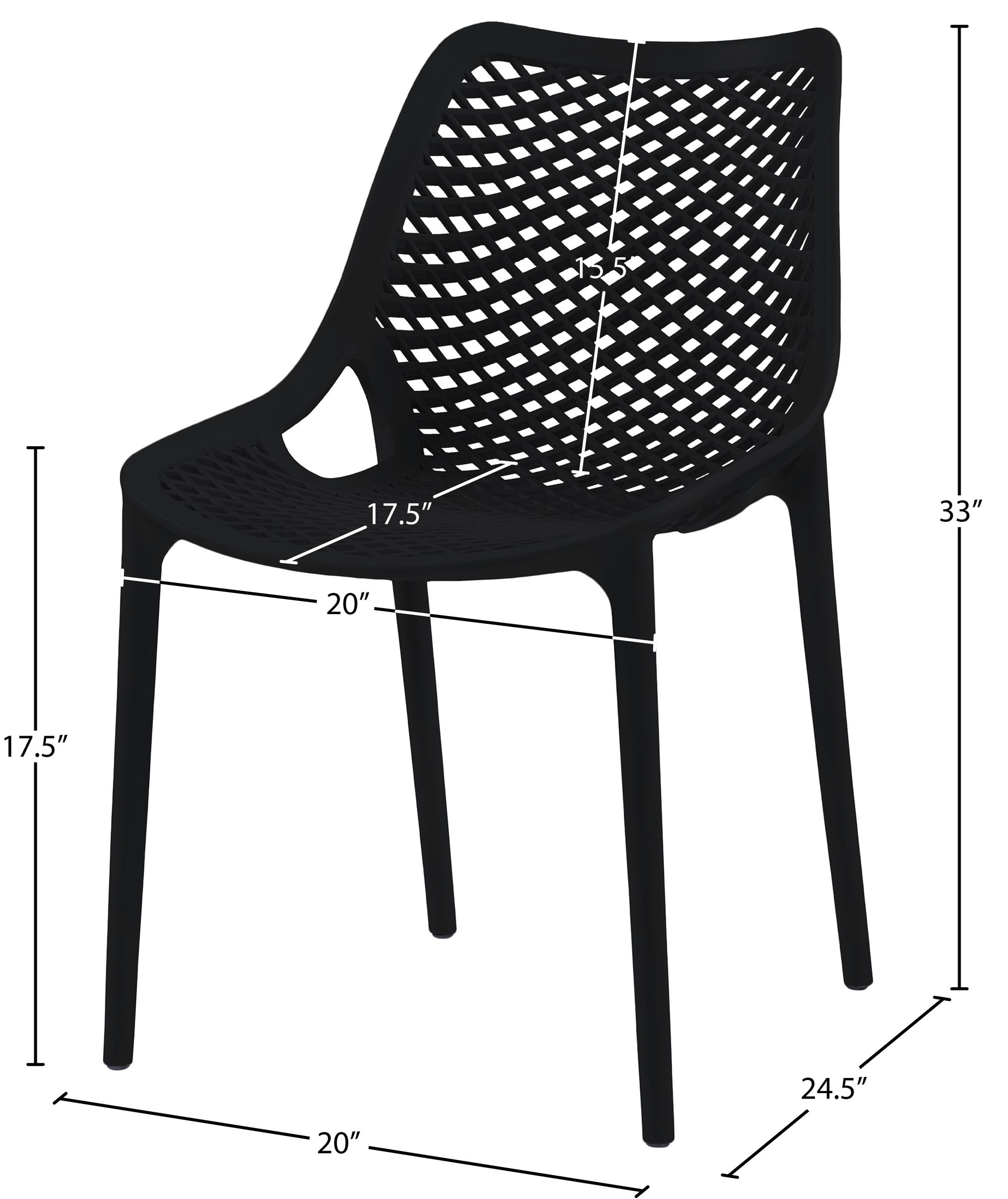 Mykonos Outdoor Patio Polypropylene Plastic Dining Side Chair