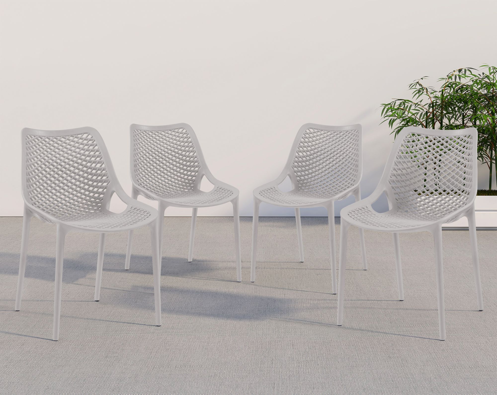 Mykonos Outdoor Patio Polypropylene Plastic Dining Side Chair