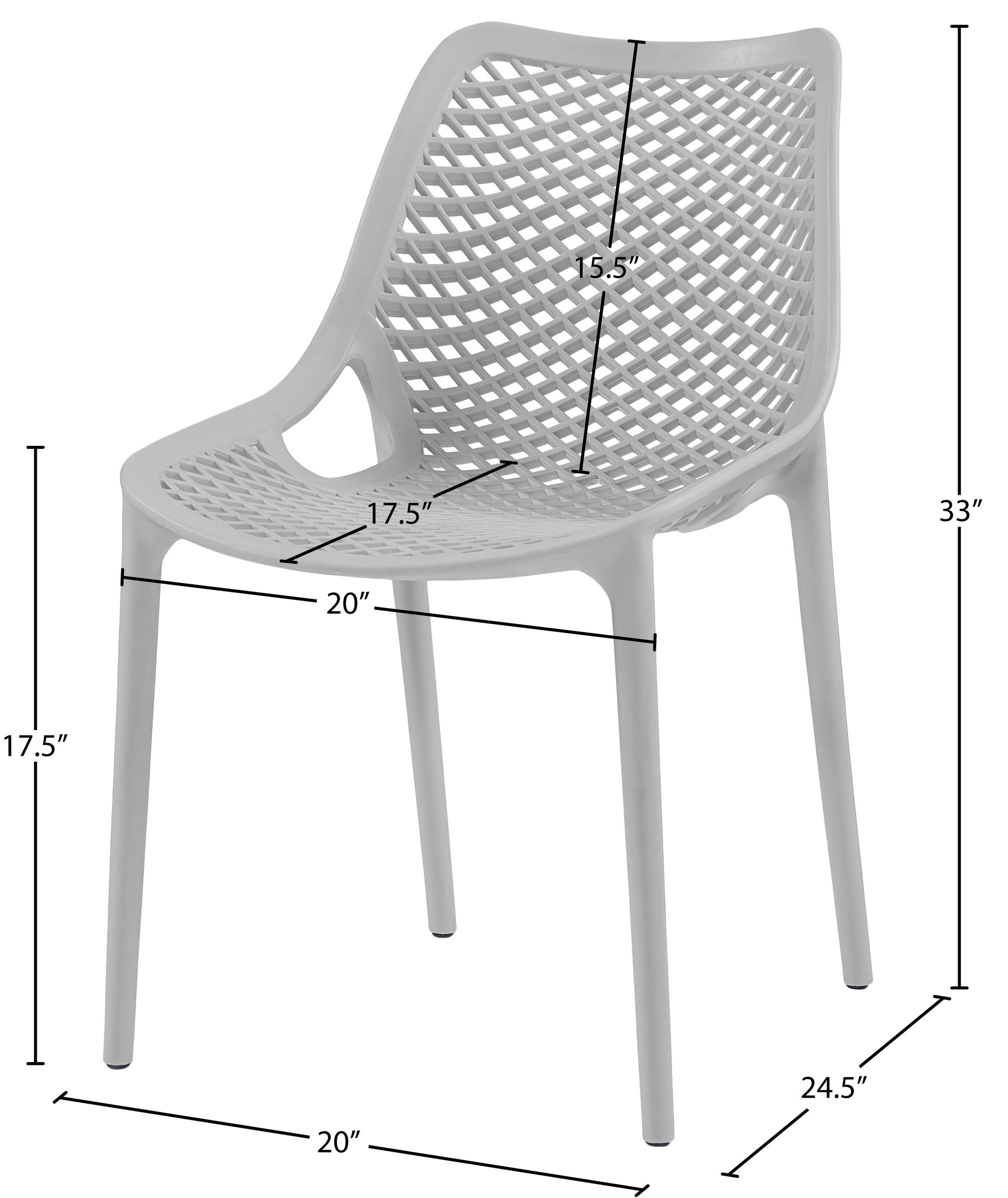 Mykonos Outdoor Patio Polypropylene Plastic Dining Side Chair