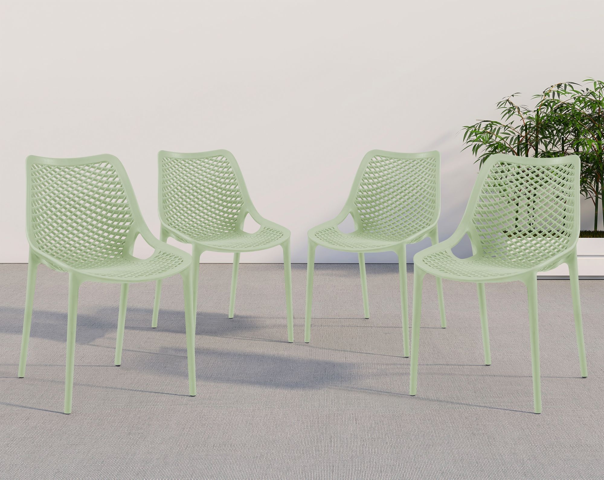 Mykonos Outdoor Patio Polypropylene Plastic Dining Side Chair