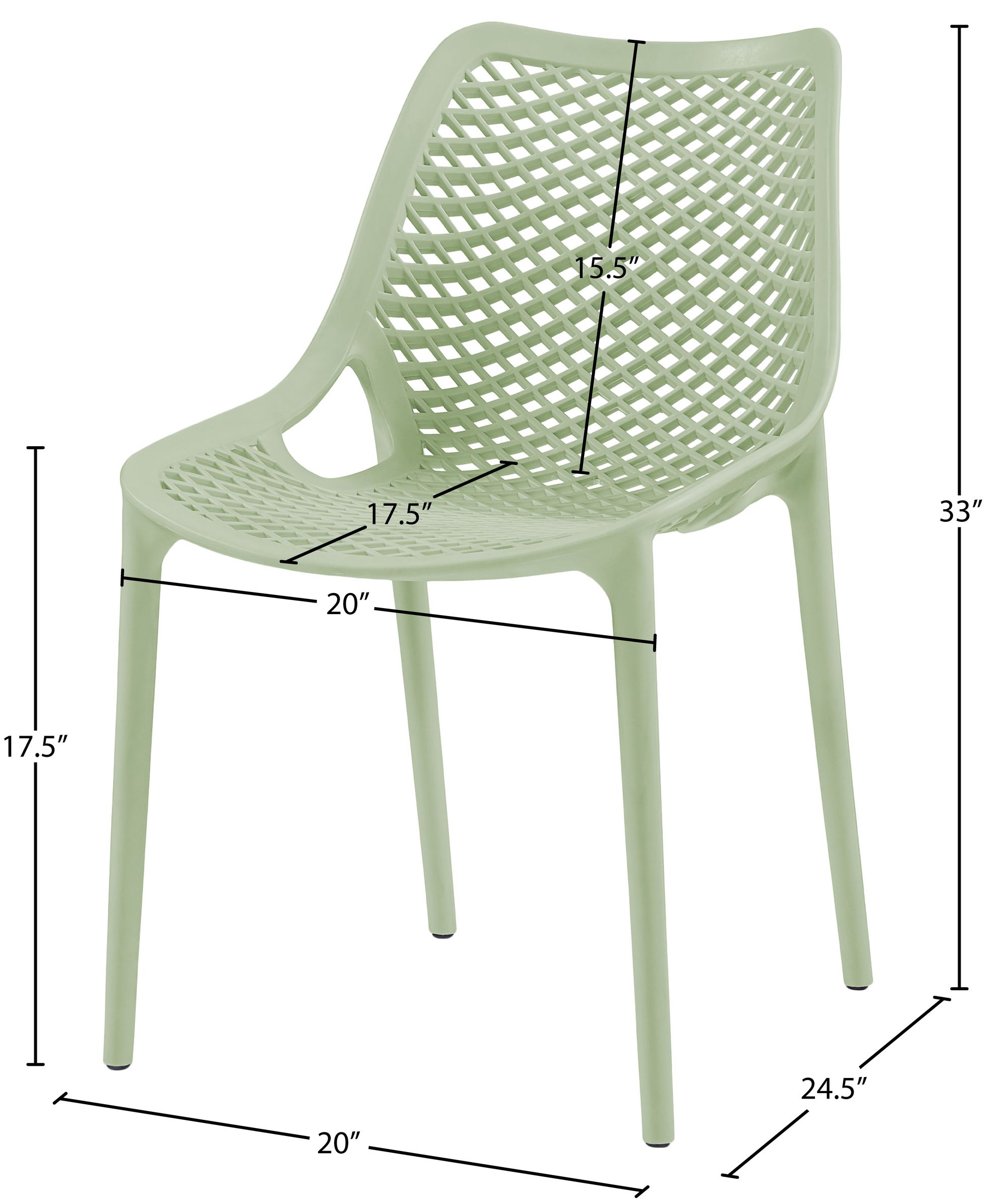 Mykonos Outdoor Patio Polypropylene Plastic Dining Side Chair