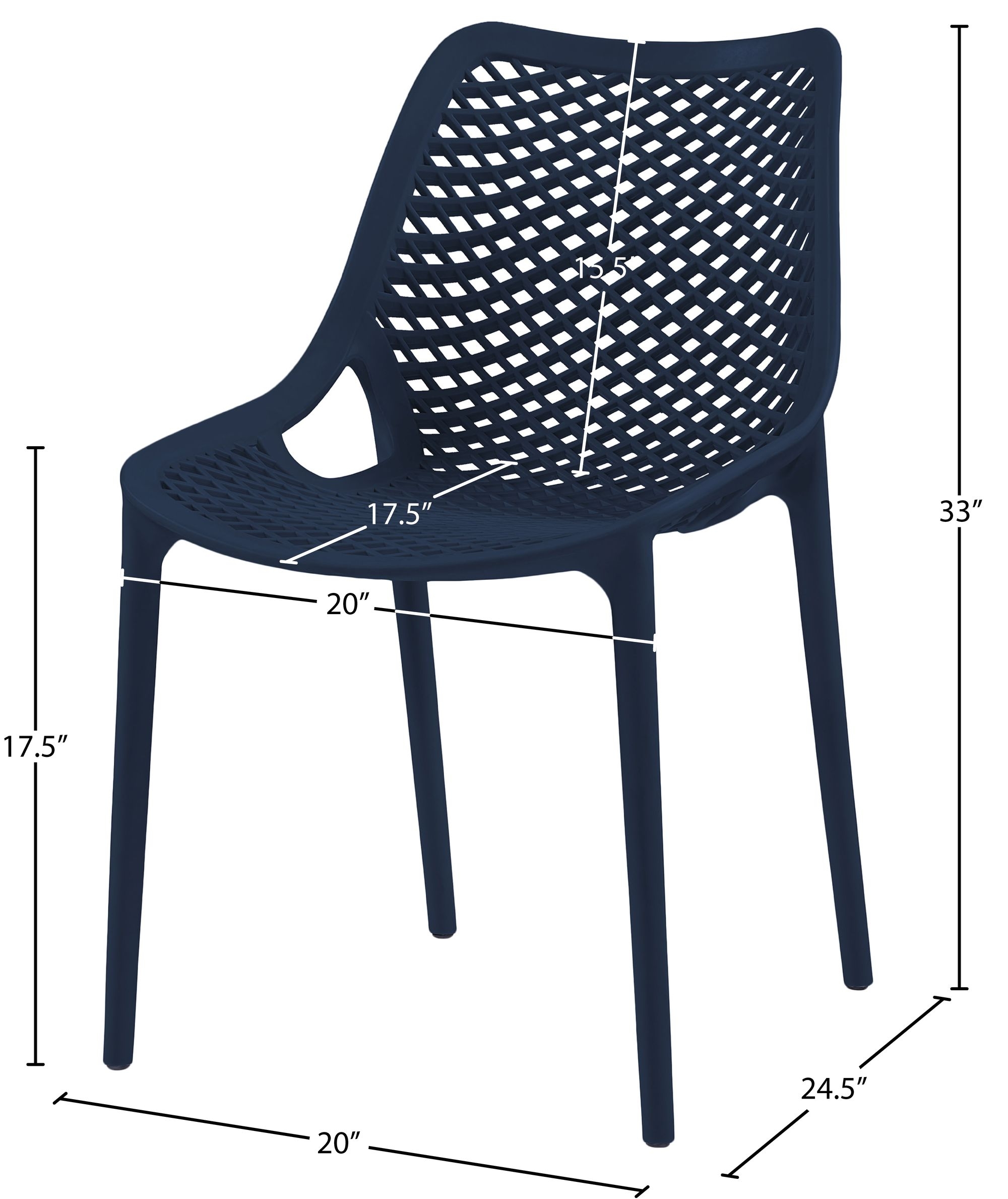 Mykonos Outdoor Patio Polypropylene Plastic Dining Side Chair
