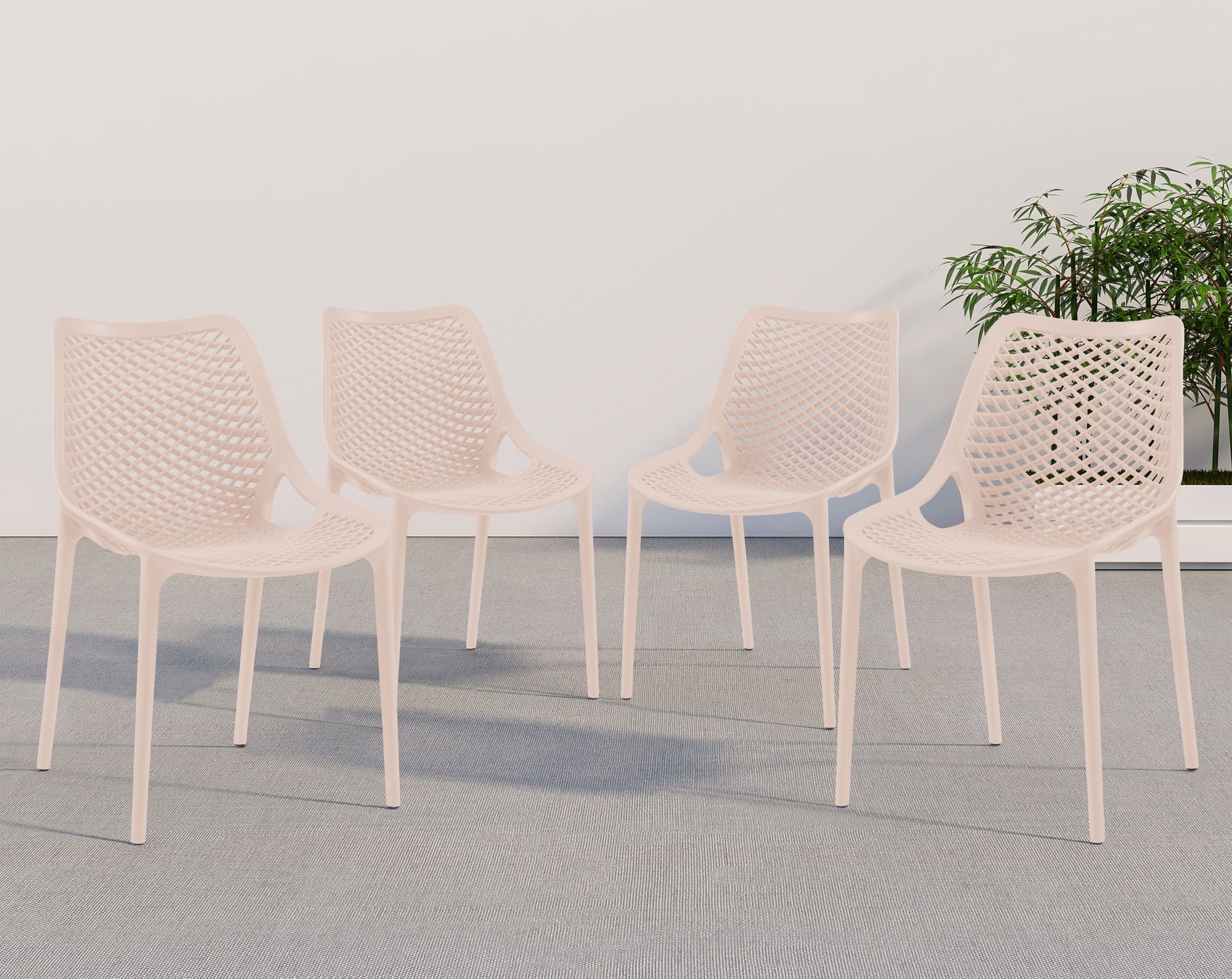 Mykonos Outdoor Patio Polypropylene Plastic Dining Side Chair