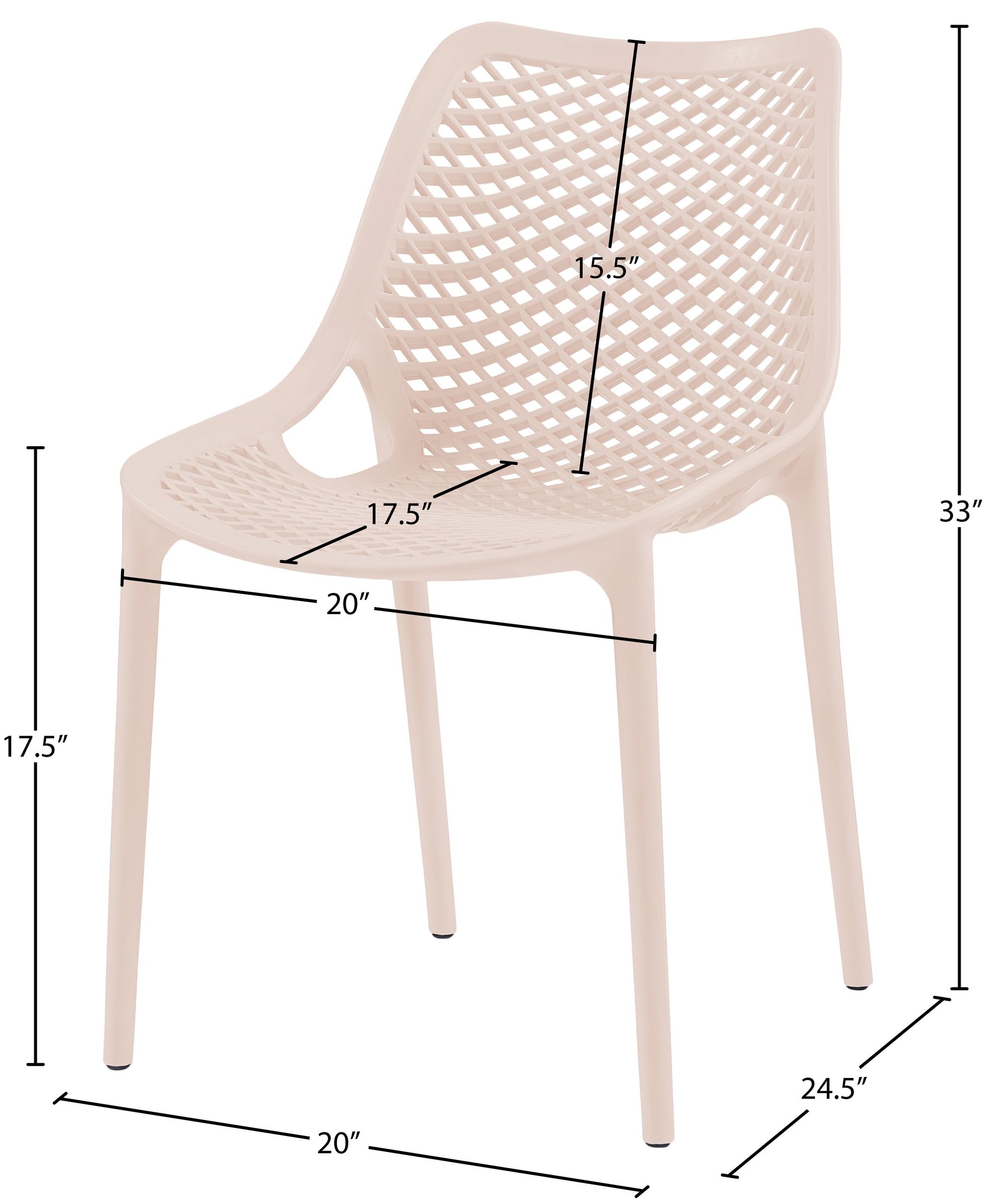 Mykonos Outdoor Patio Polypropylene Plastic Dining Side Chair