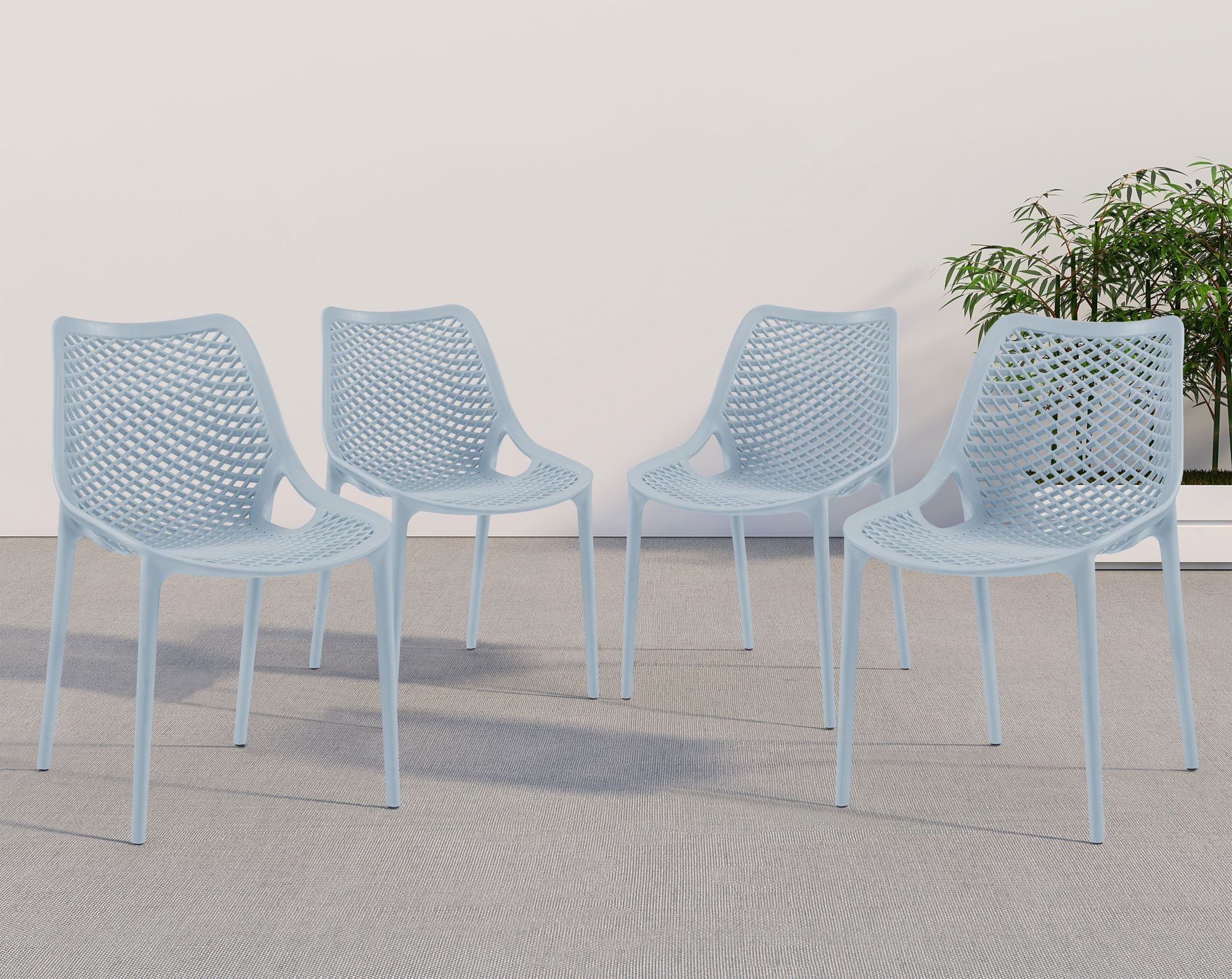 Mykonos Outdoor Patio Polypropylene Plastic Dining Side Chair