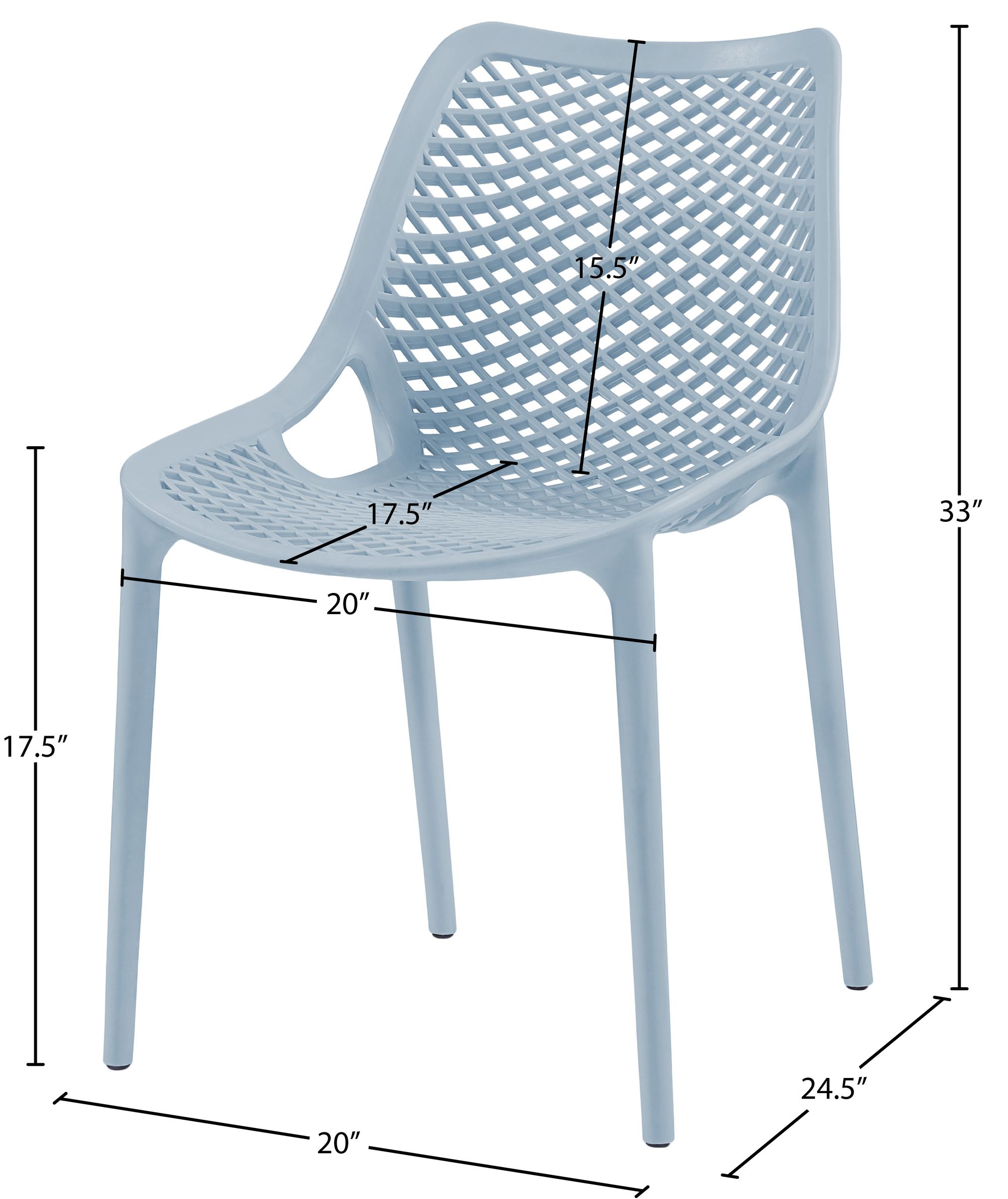 Mykonos Outdoor Patio Polypropylene Plastic Dining Side Chair