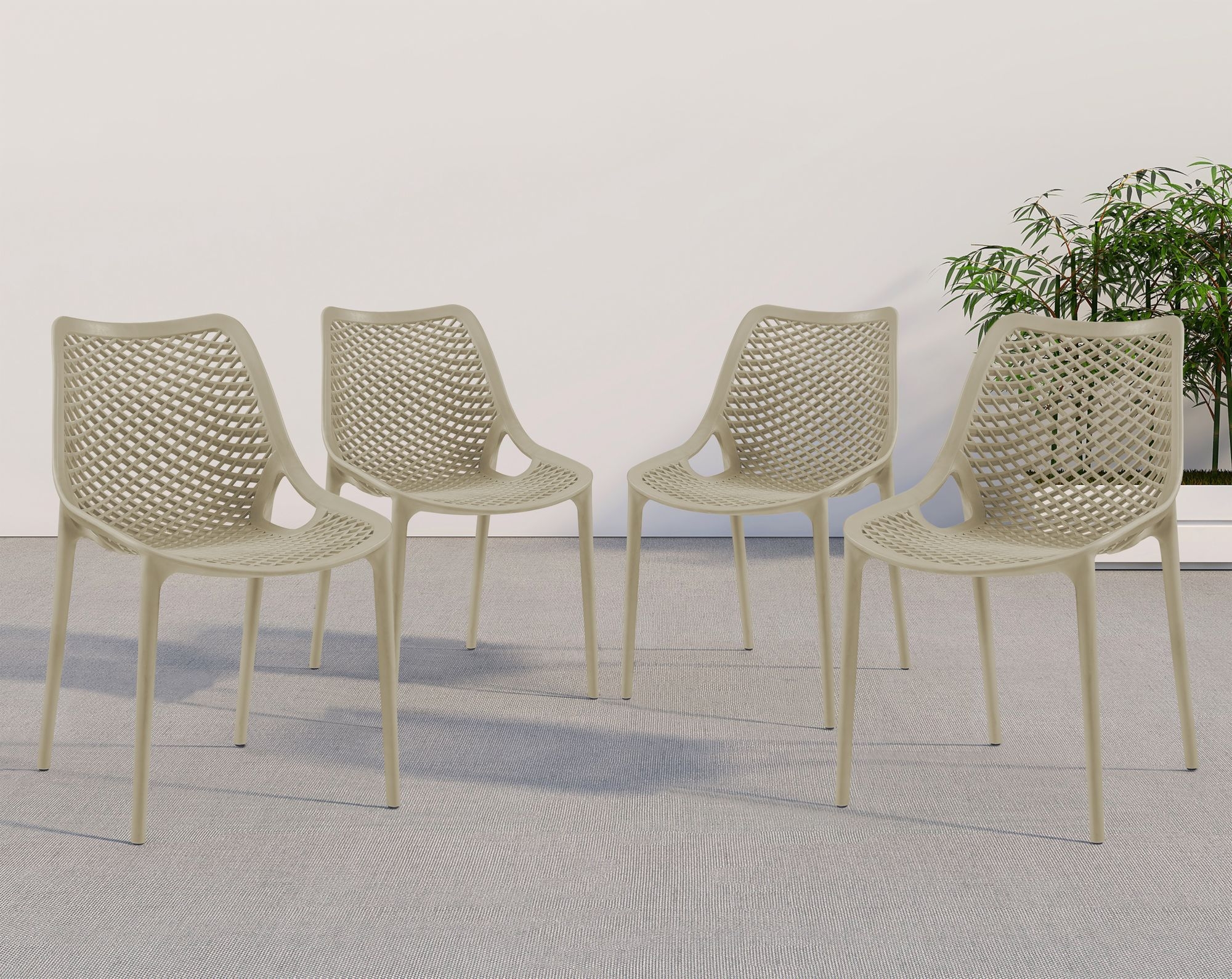 Mykonos Outdoor Patio Polypropylene Plastic Dining Side Chair
