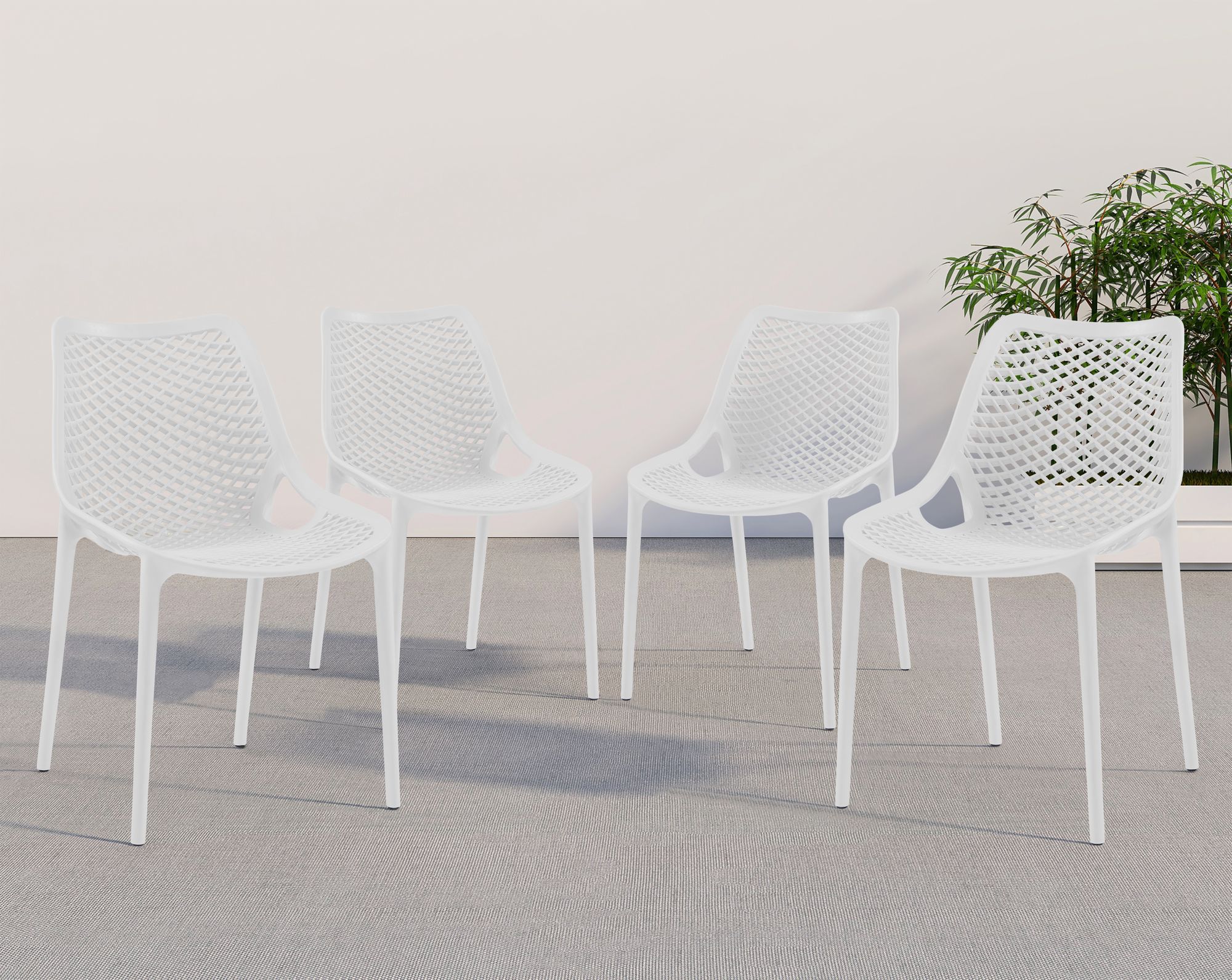Mykonos Outdoor Patio Polypropylene Plastic Dining Side Chair