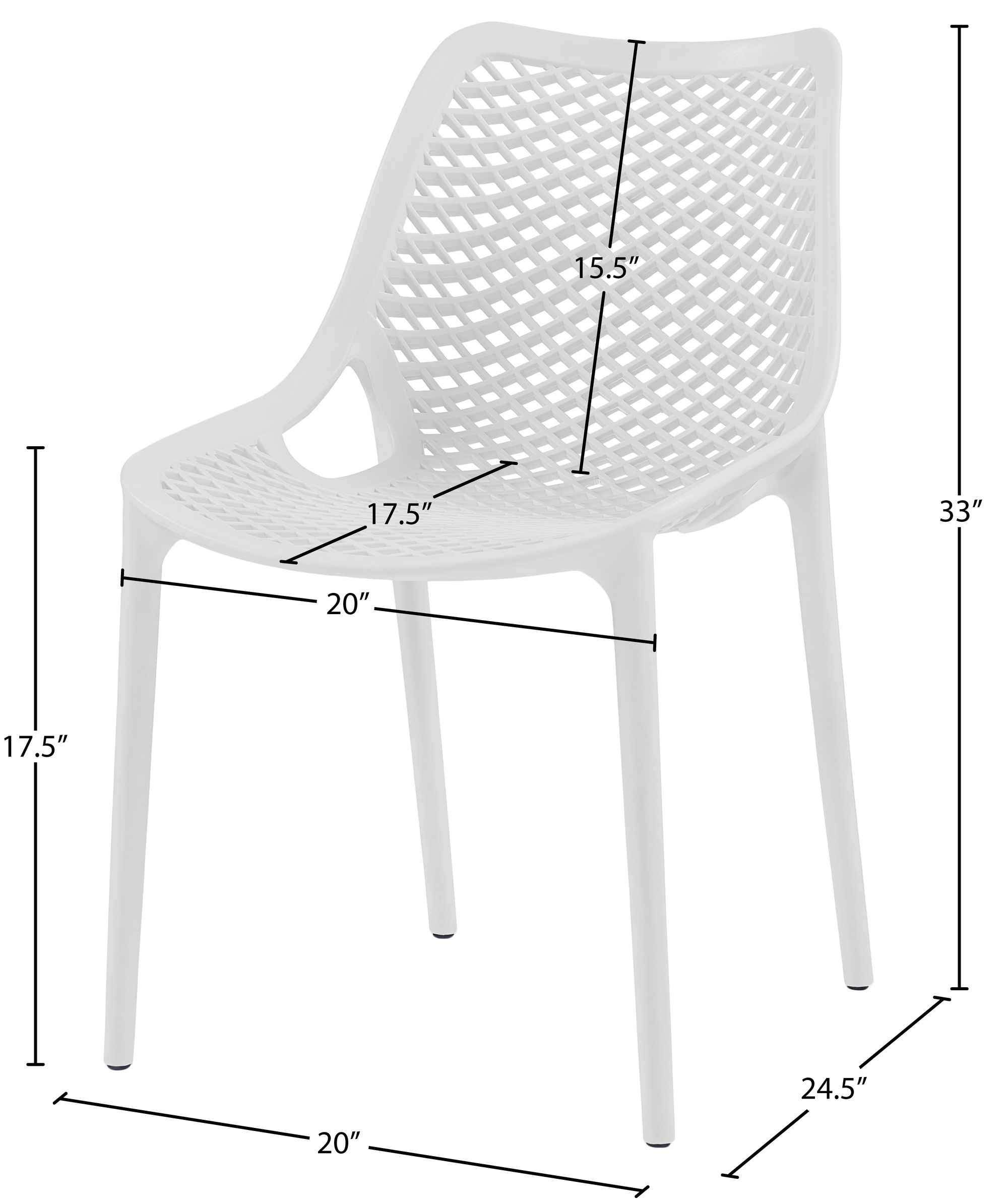 Mykonos Outdoor Patio Polypropylene Plastic Dining Side Chair