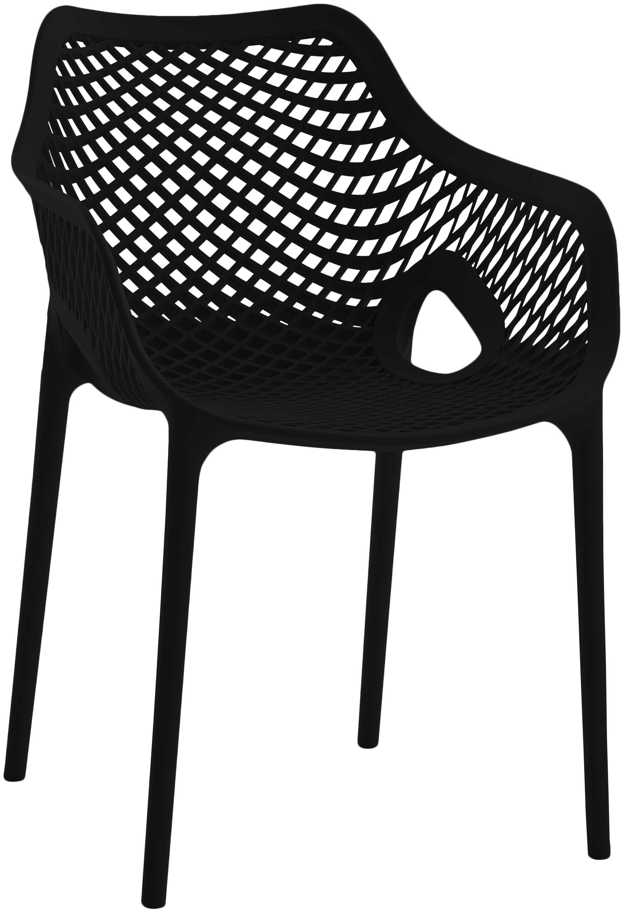 Mykonos Outdoor Patio Polypropylene Plastic Dining Arm Chair
