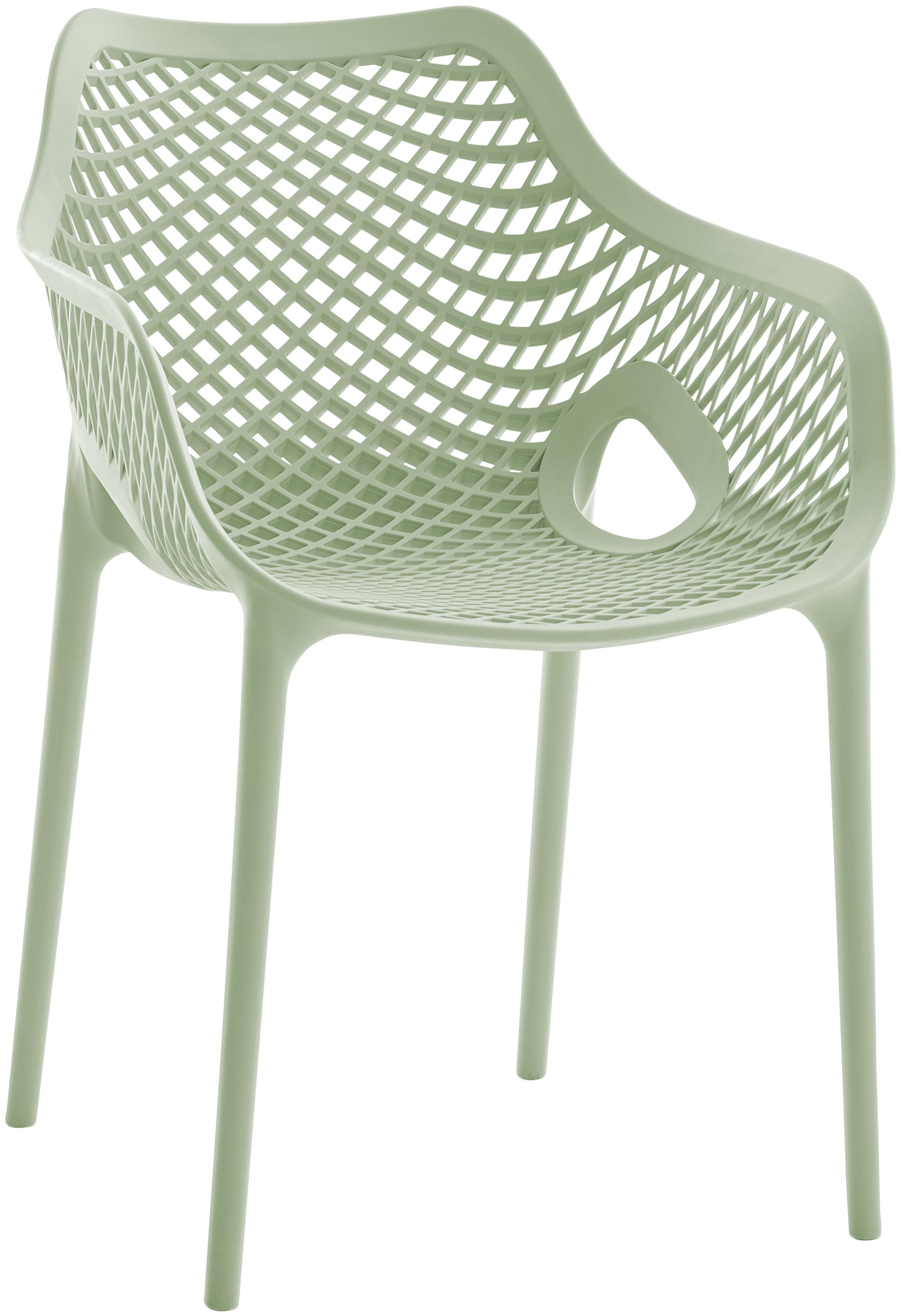 Mykonos Outdoor Patio Polypropylene Plastic Dining Arm Chair