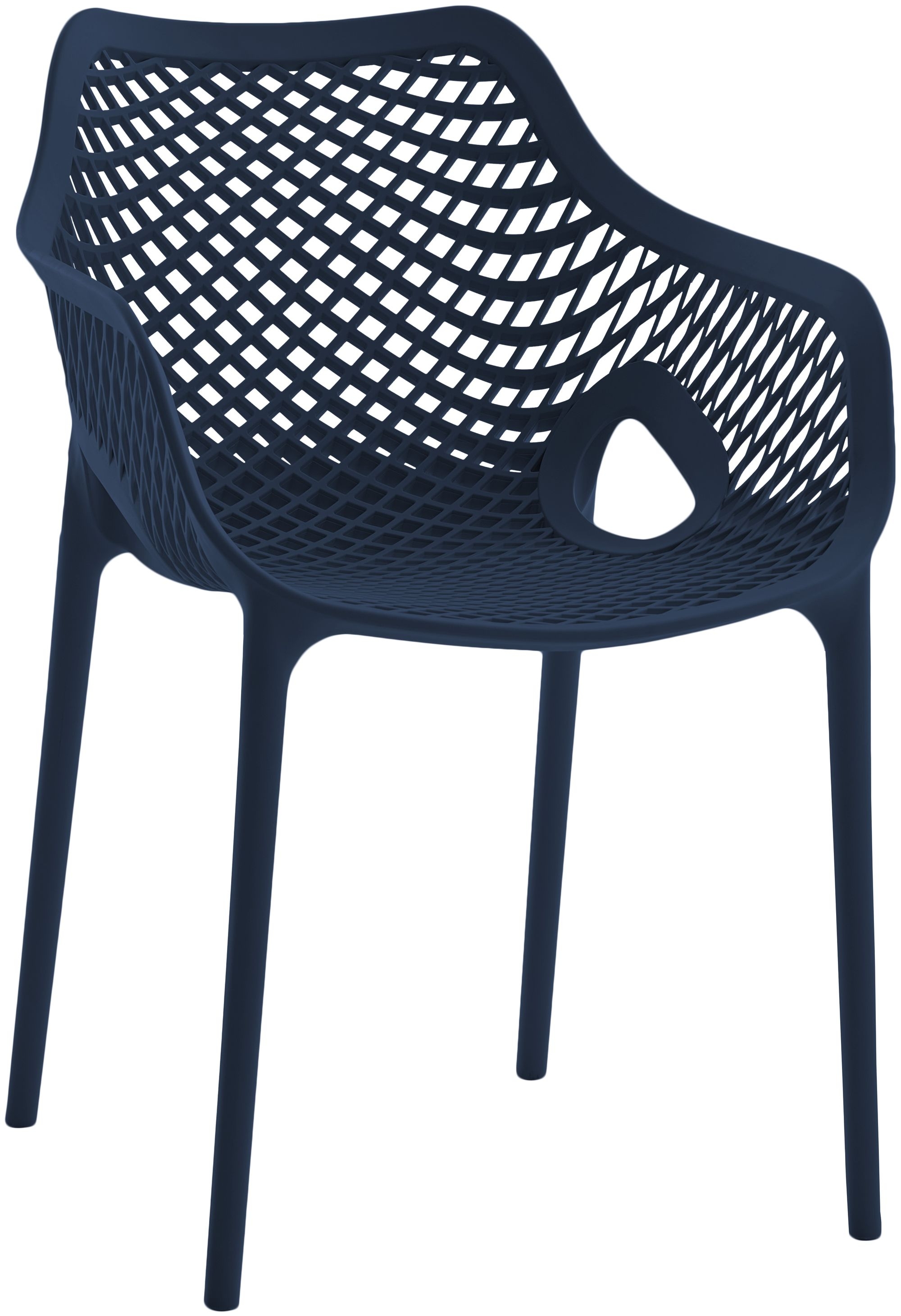 Mykonos Outdoor Patio Polypropylene Plastic Dining Arm Chair