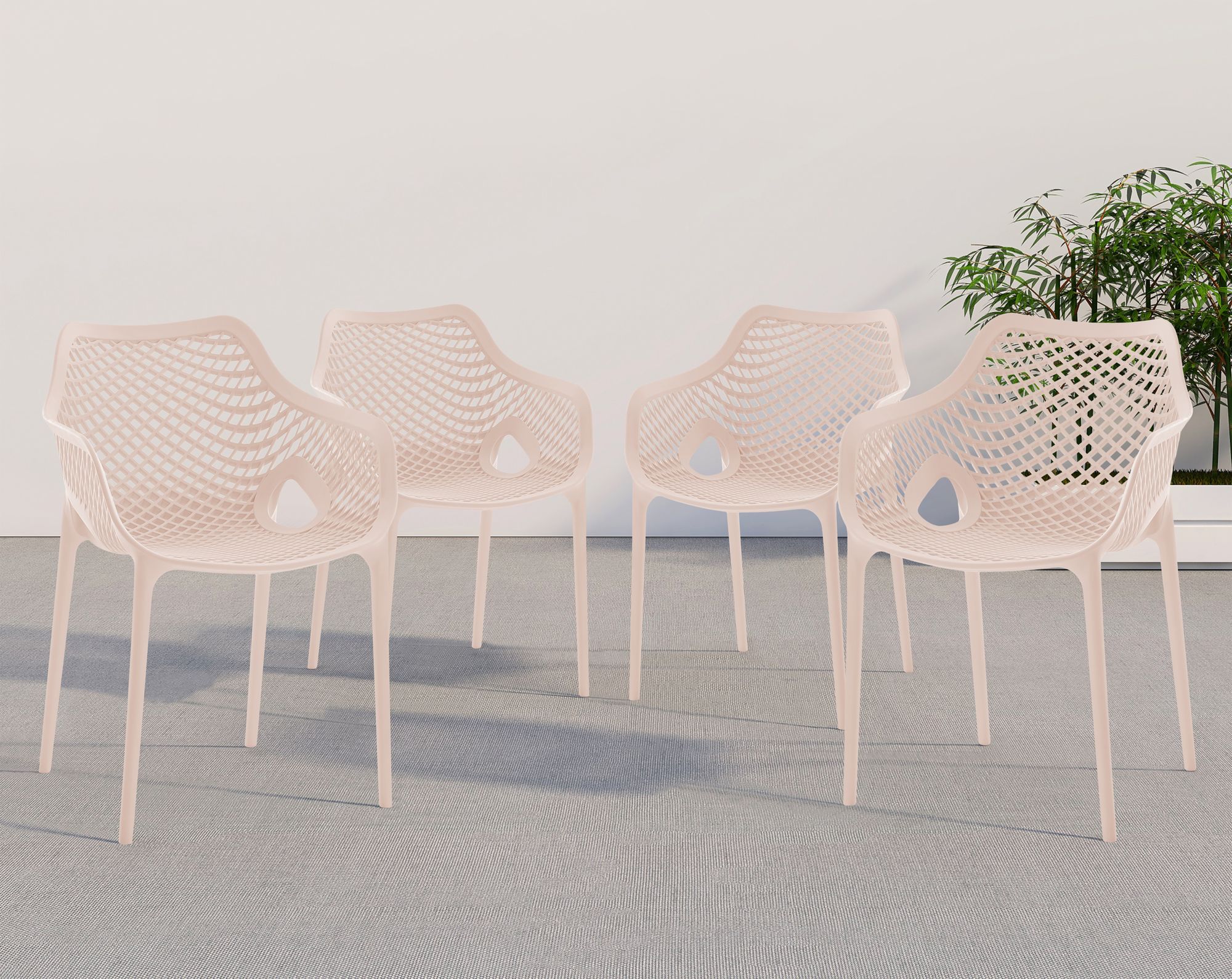 Mykonos Outdoor Patio Polypropylene Plastic Dining Arm Chair