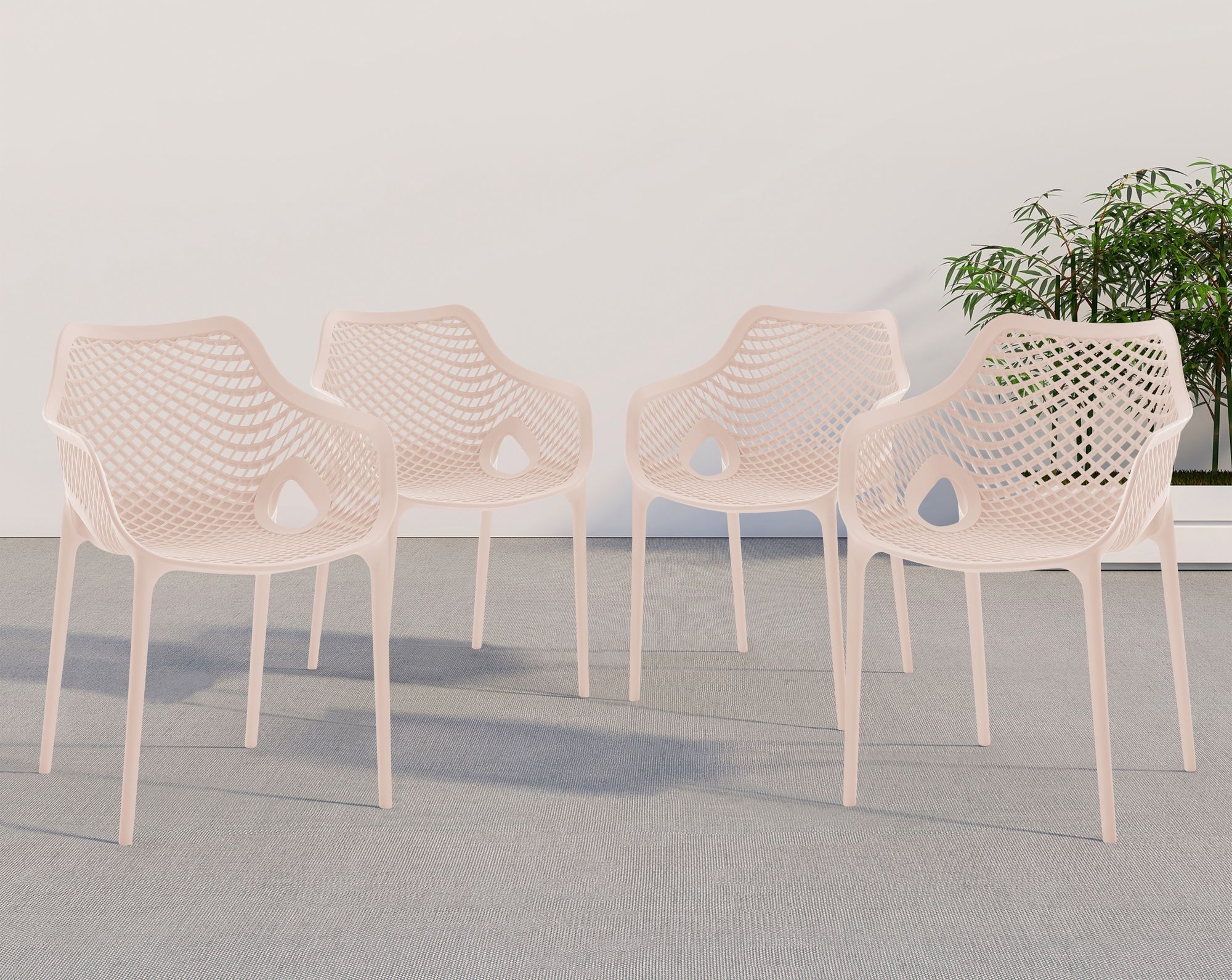 Mykonos Outdoor Patio Polypropylene Plastic Dining Arm Chair
