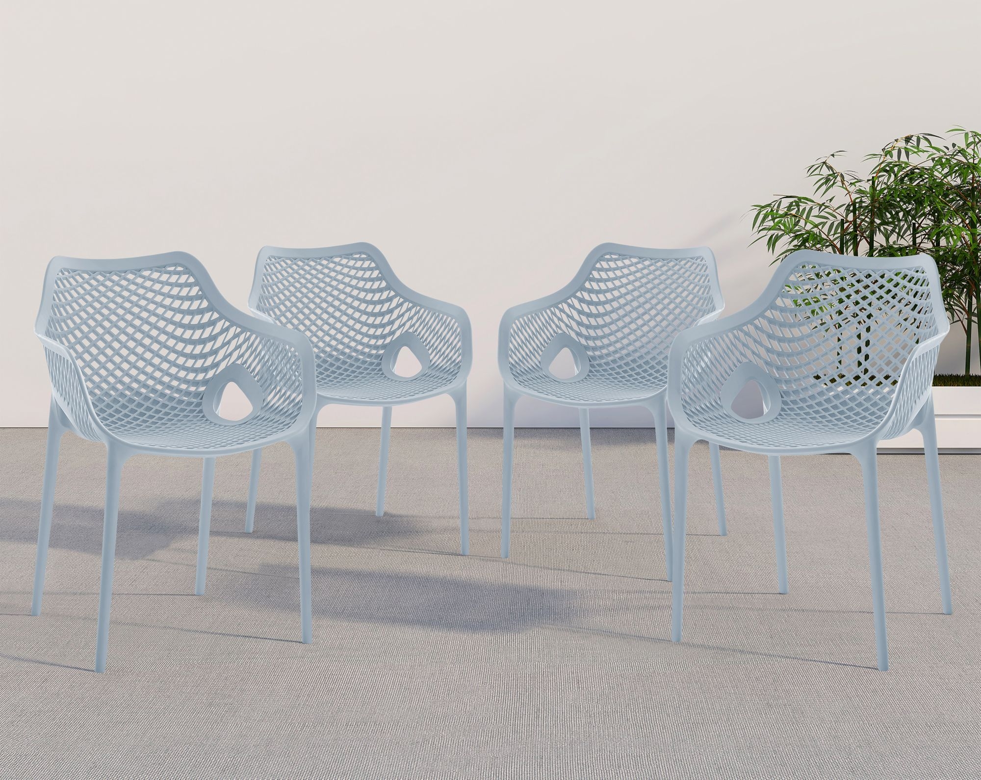 Mykonos Outdoor Patio Polypropylene Plastic Dining Arm Chair