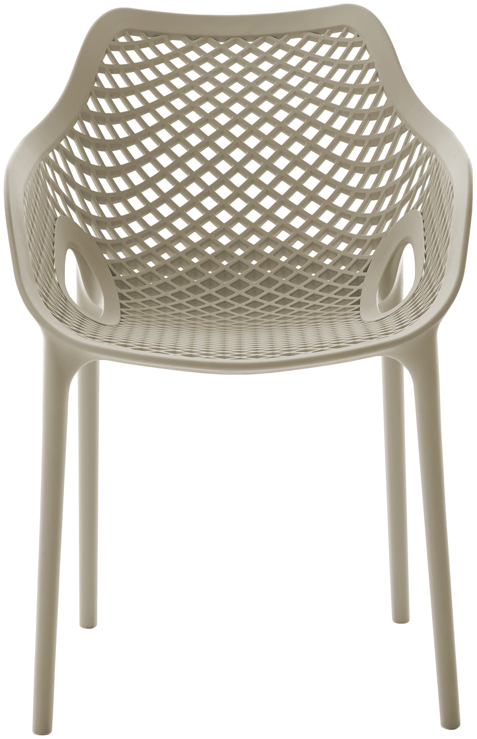 Mykonos Outdoor Patio Polypropylene Plastic Dining Arm Chair