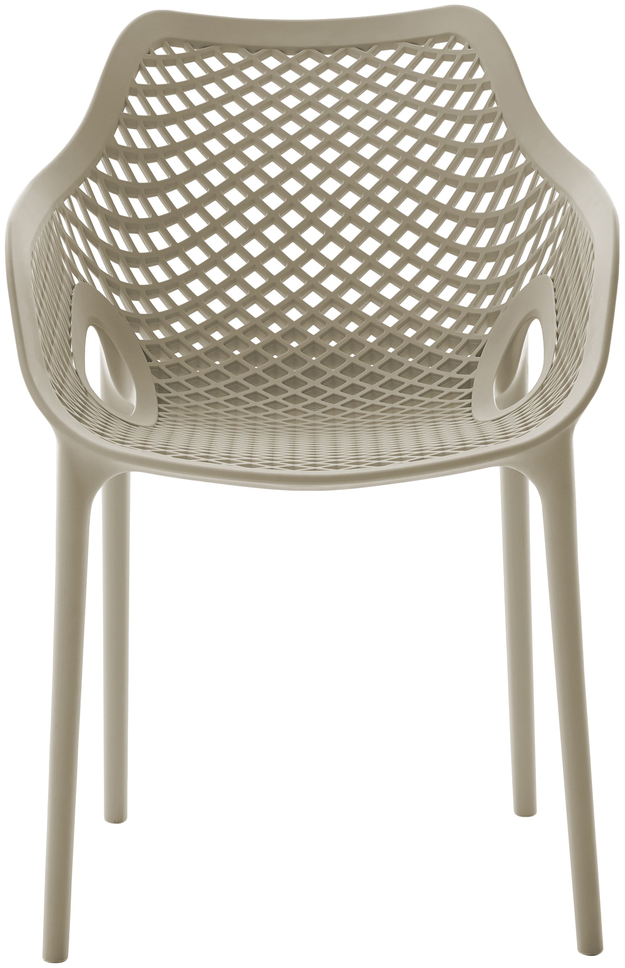 Mykonos Outdoor Patio Polypropylene Plastic Dining Arm Chair