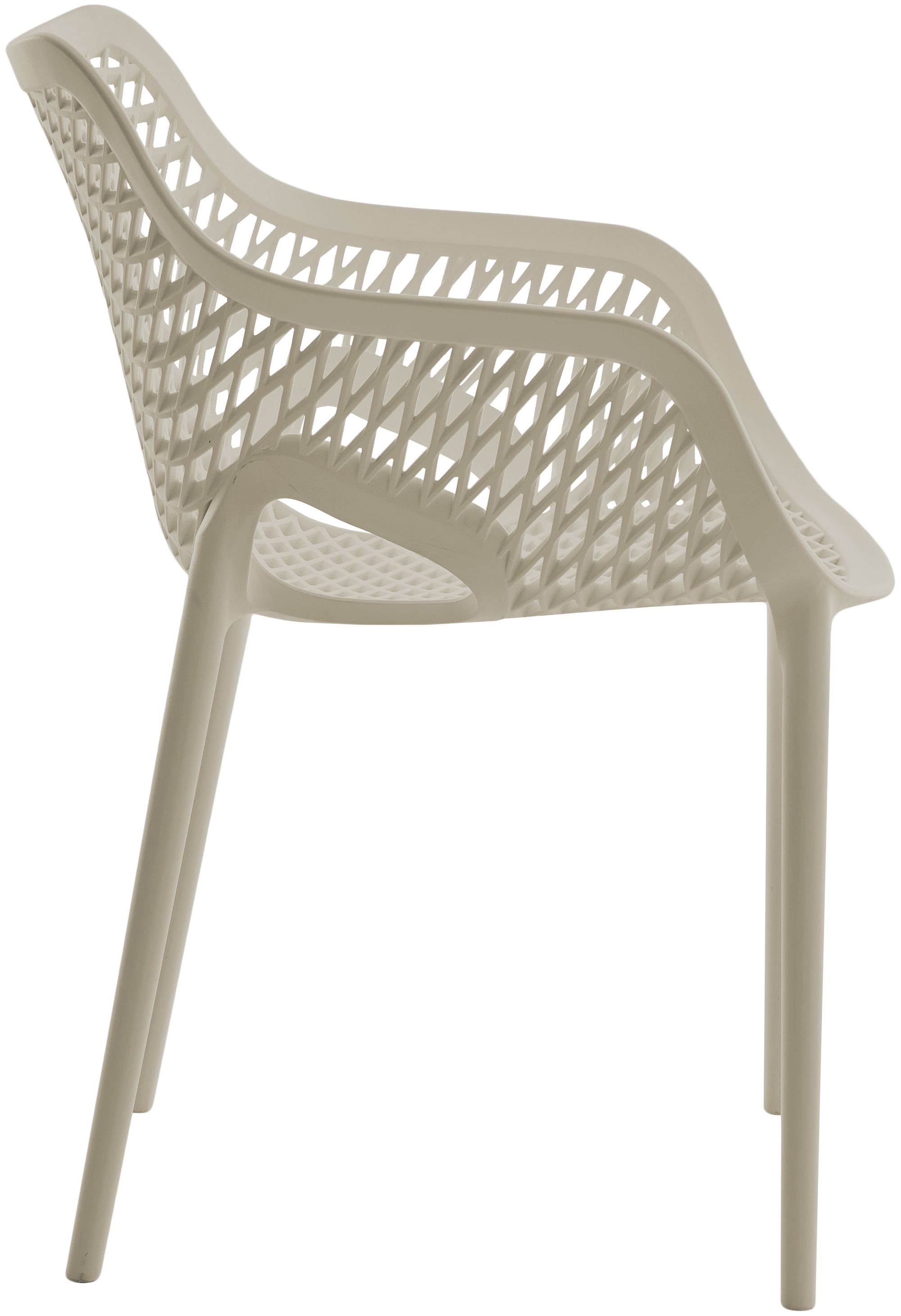Mykonos Outdoor Patio Polypropylene Plastic Dining Arm Chair