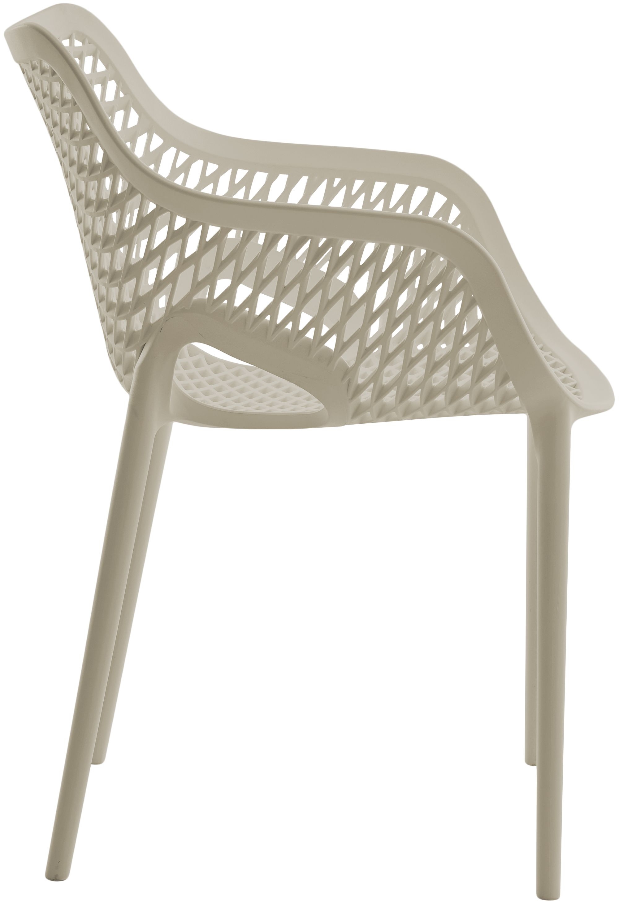 Mykonos Outdoor Patio Polypropylene Plastic Dining Arm Chair