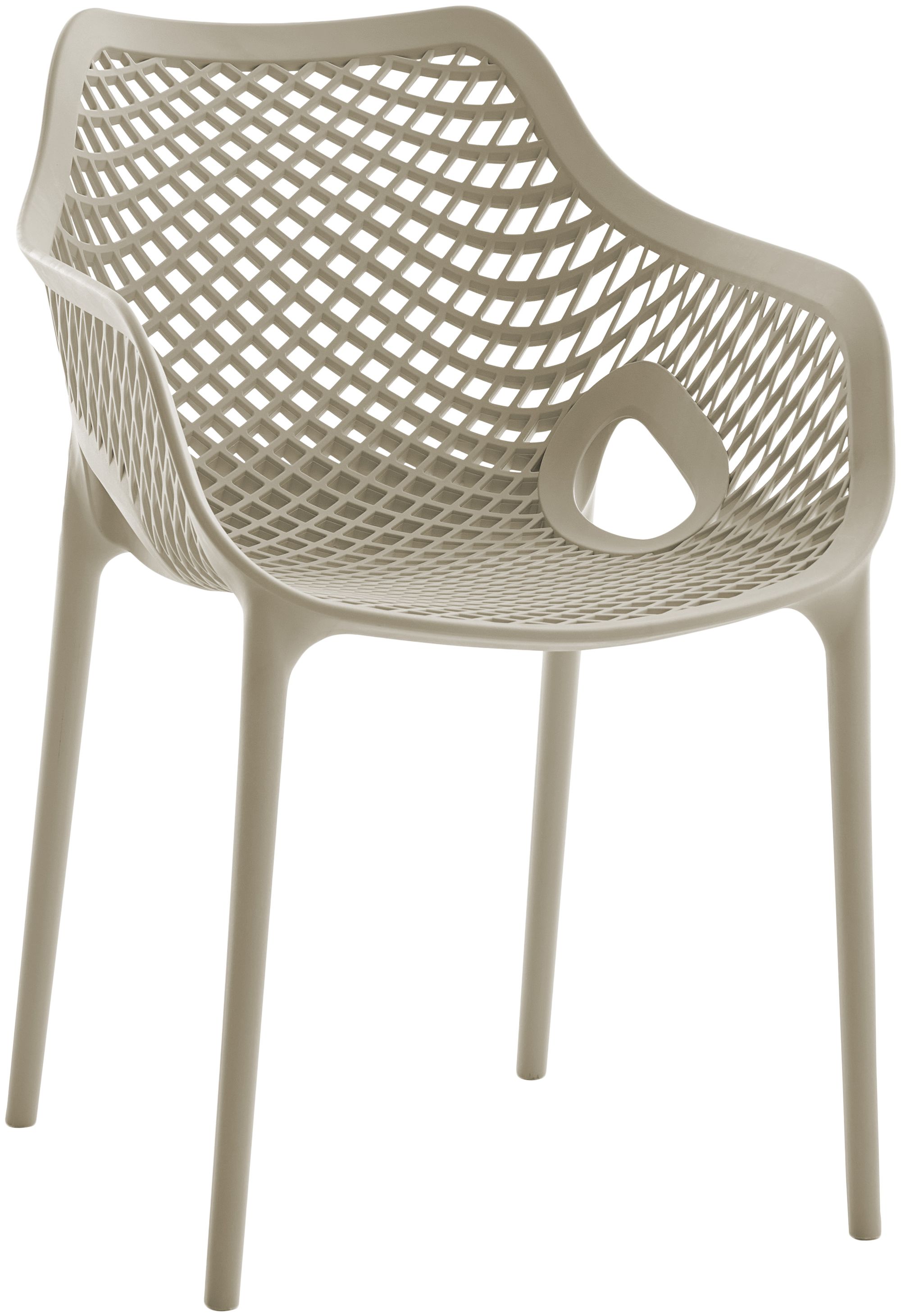 Mykonos Outdoor Patio Polypropylene Plastic Dining Arm Chair