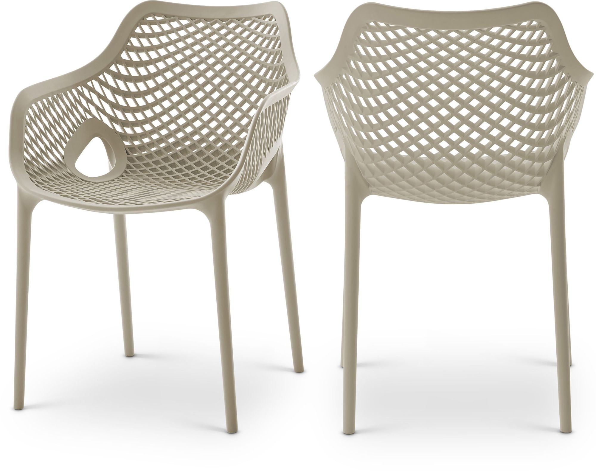 Mykonos Outdoor Patio Polypropylene Plastic Dining Arm Chair