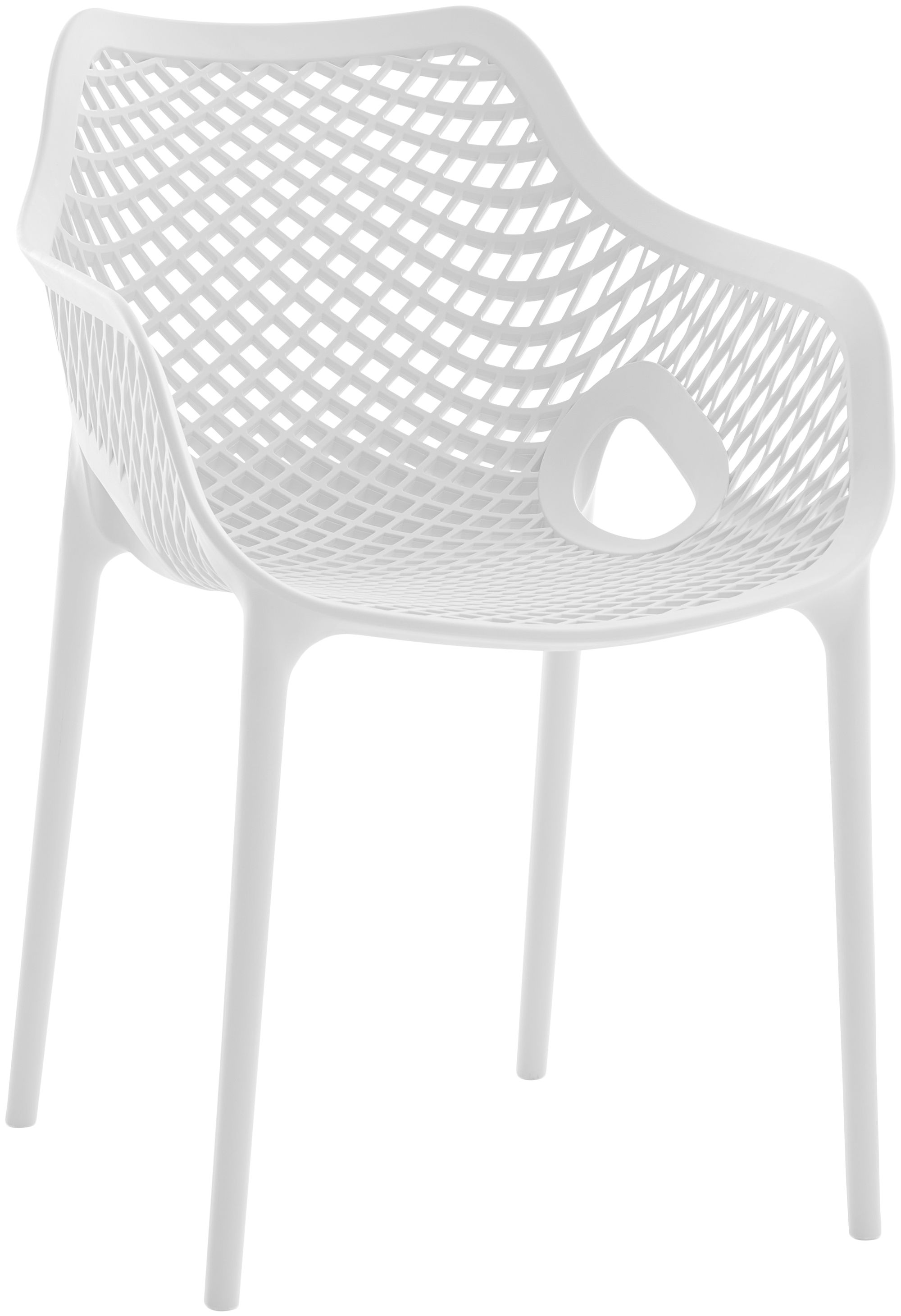 Mykonos Outdoor Patio Polypropylene Plastic Dining Arm Chair