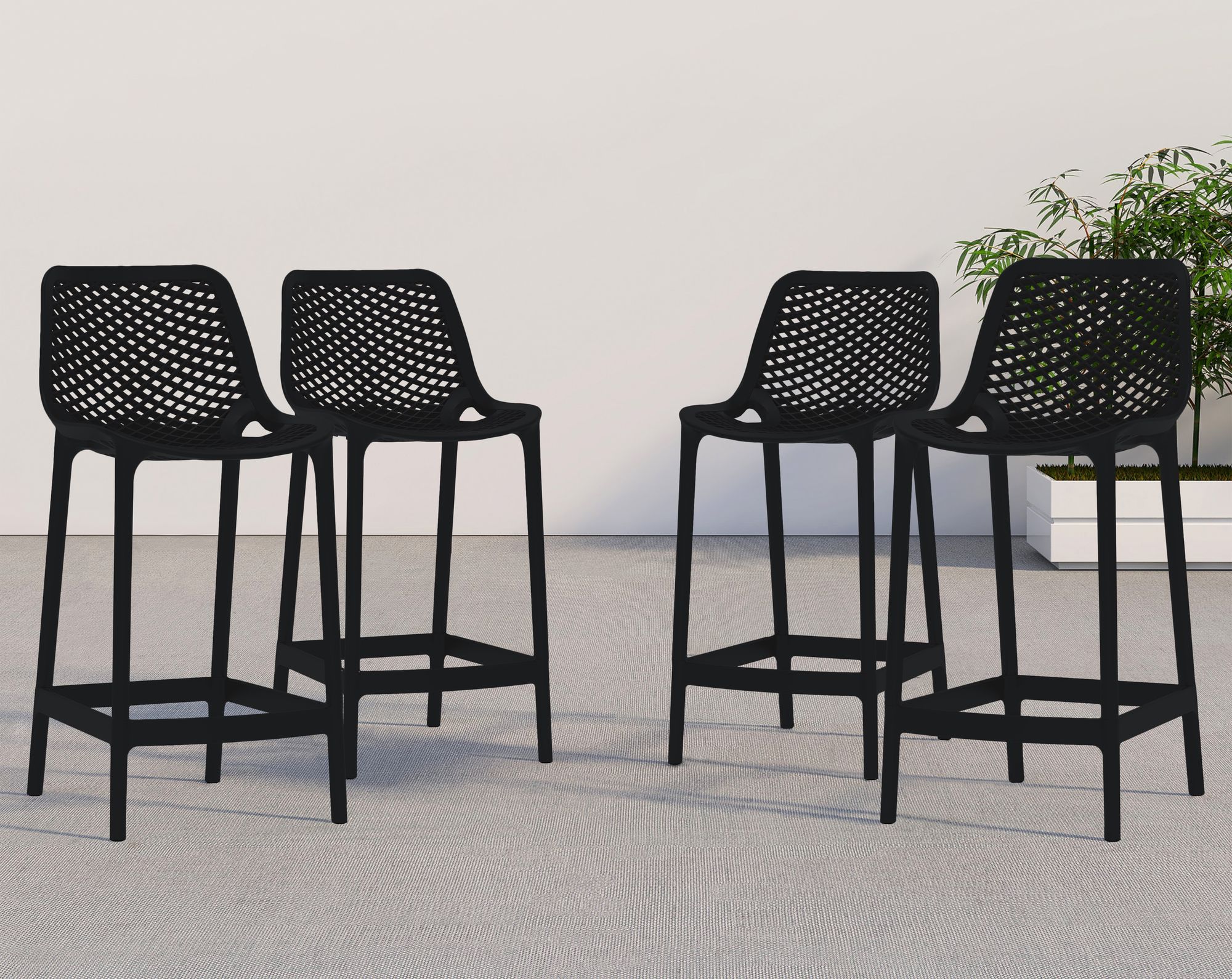 Mykonos Outdoor Patio Polypropylene Plastic Stools